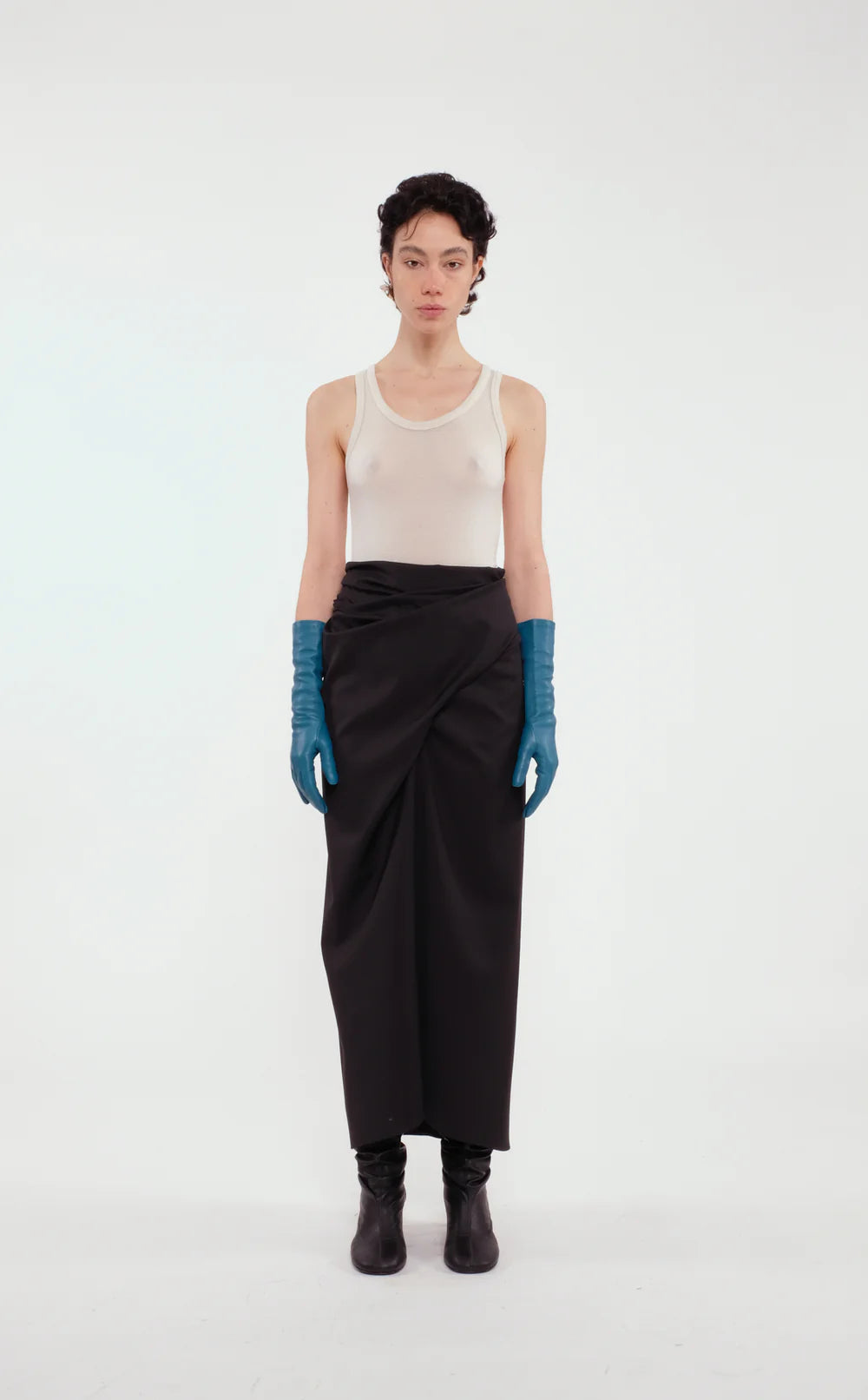 Louise Teal Leather Gloves