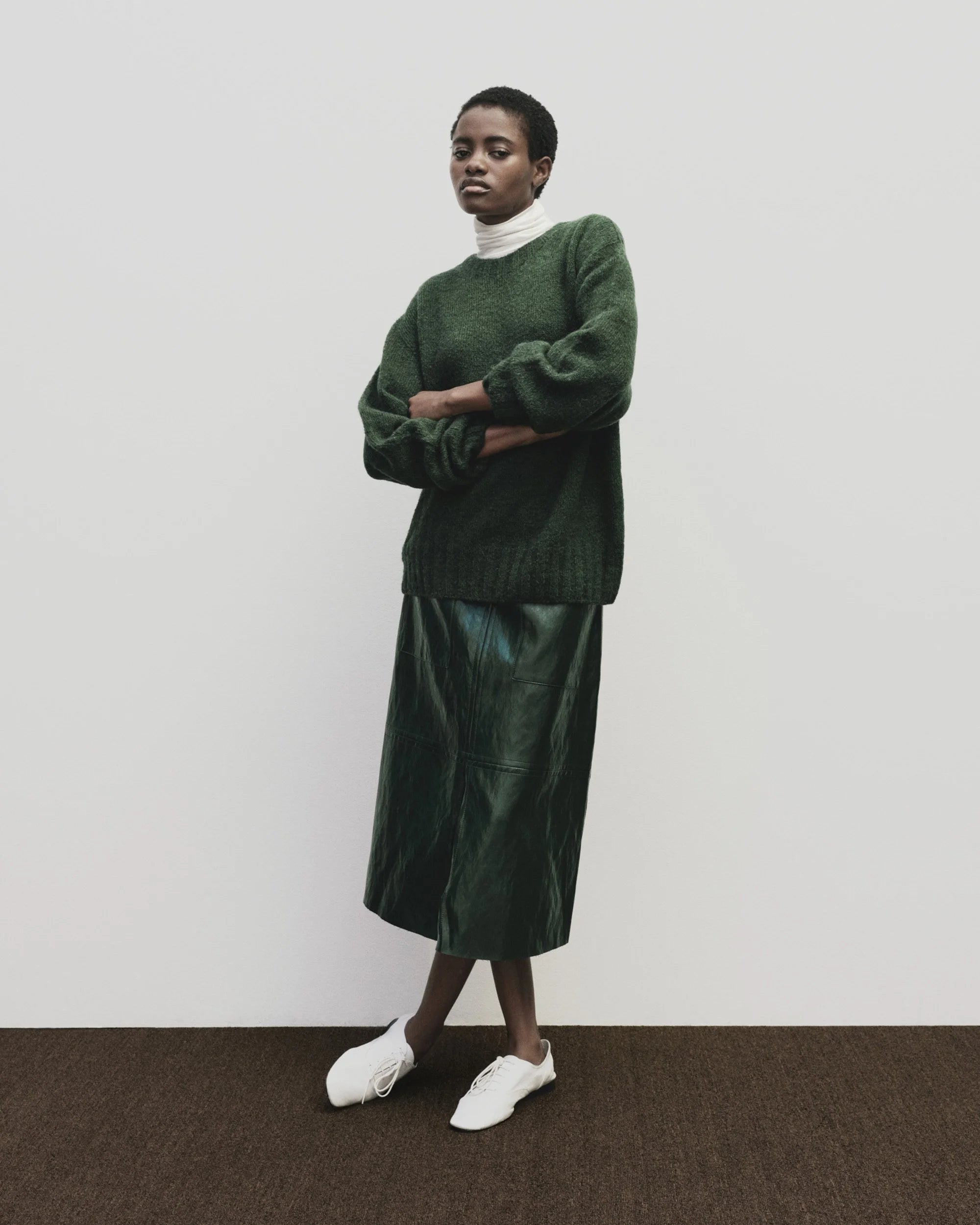 Green Alpaca Blend Wholegarment Knit