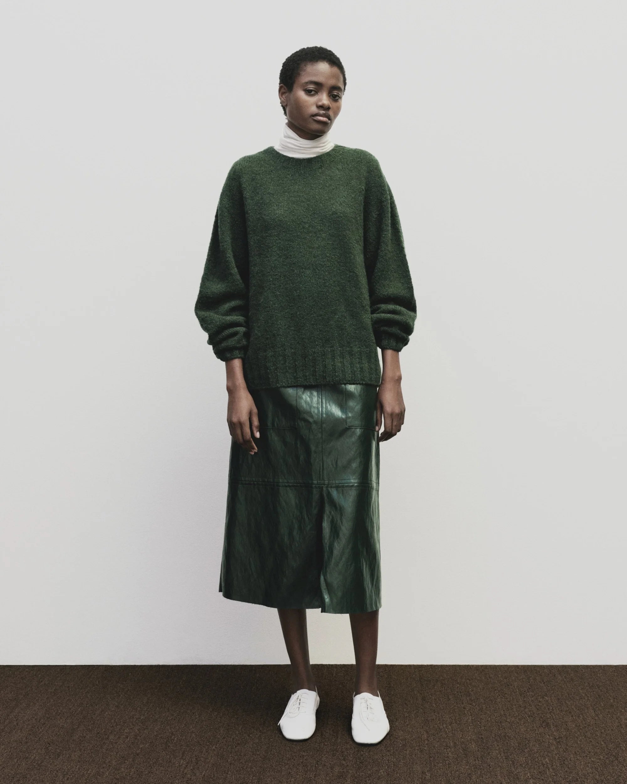 Green Alpaca Blend Wholegarment Knit