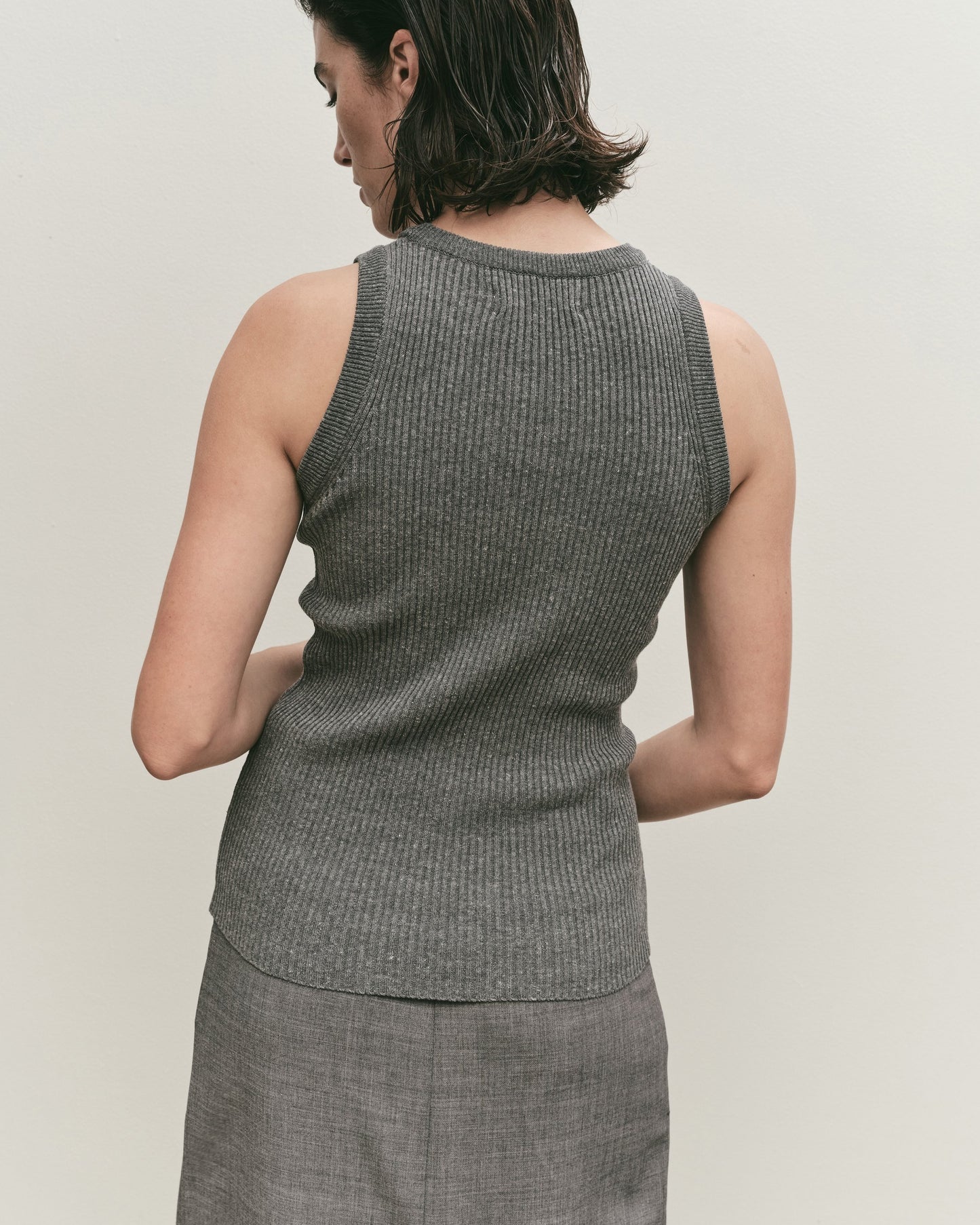 Gray Knitted Tank Top