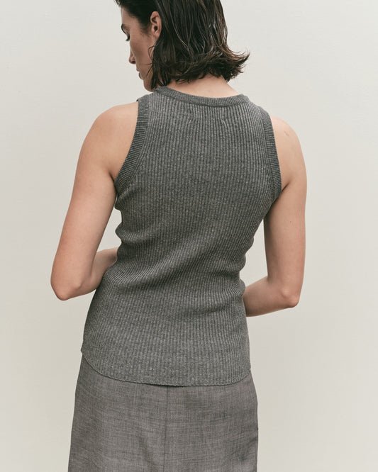 Gray Knitted Tank Top