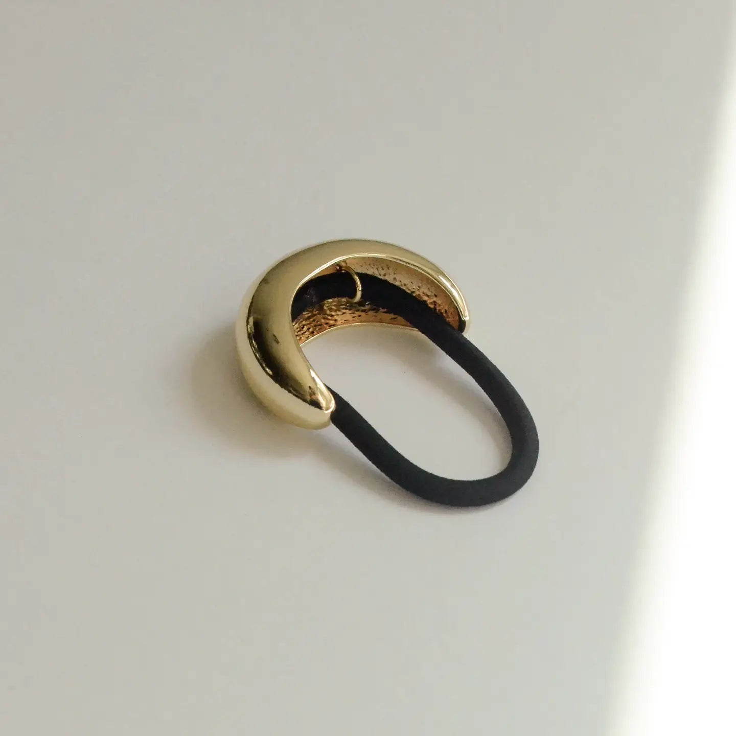 Gold Crescent Metal Cuff Hair Tie Accessory