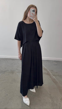 Black Ochna Wide Leg Pants
