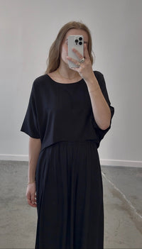 Black Journal Dolman Cropped Top