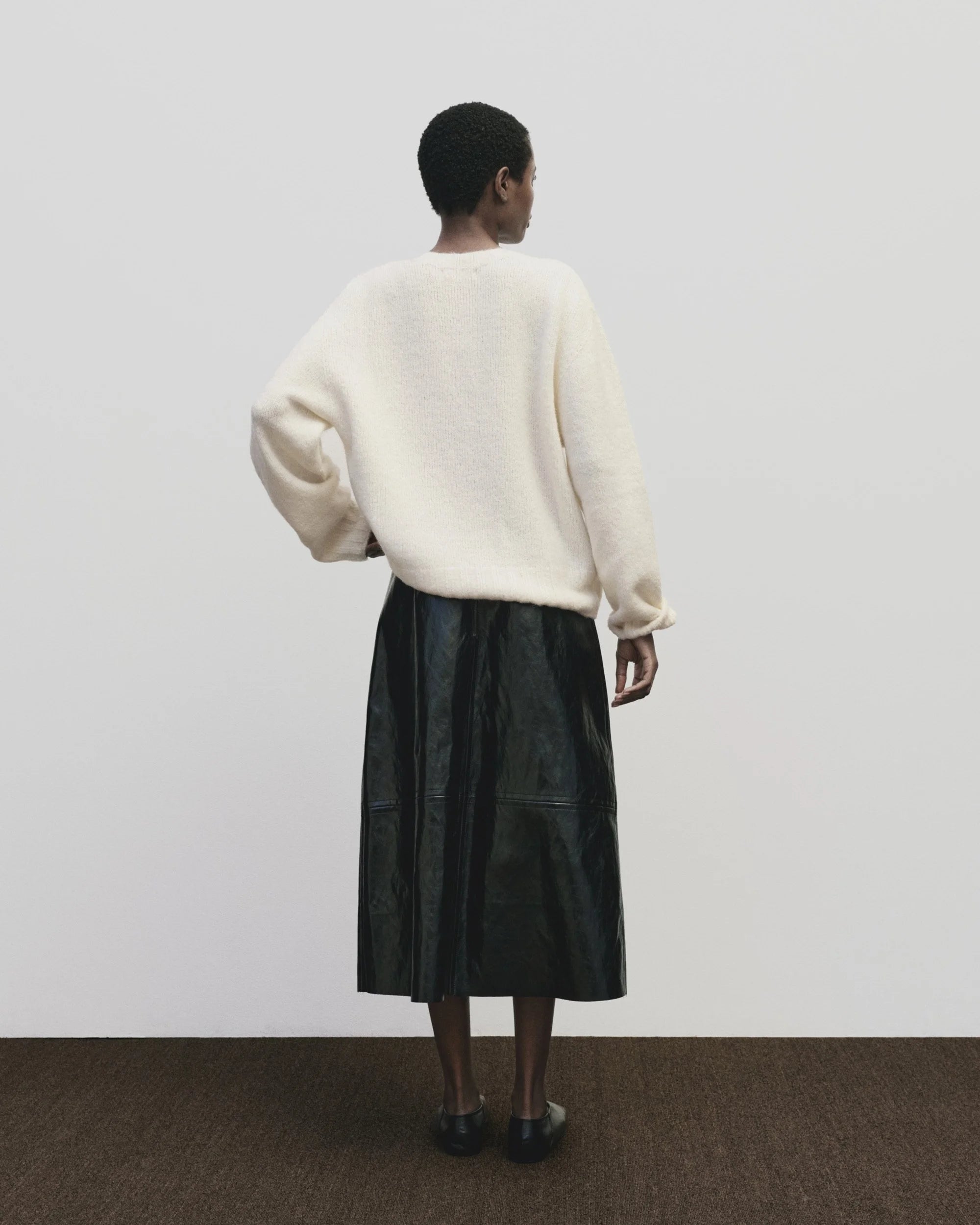 Ivory Alpaca Blend Wholegarment Knit