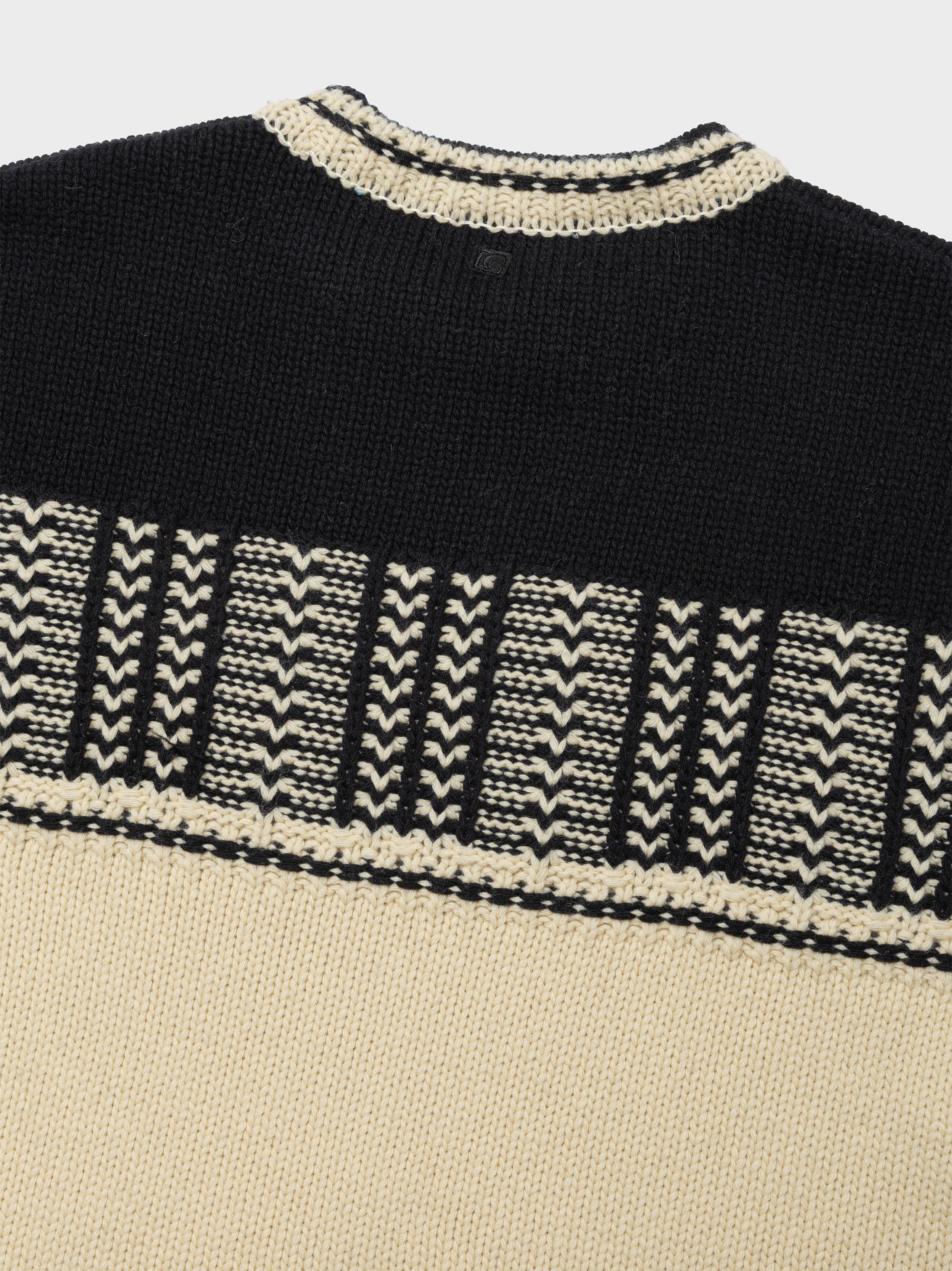 Black And White Jacquard Knit Sweater