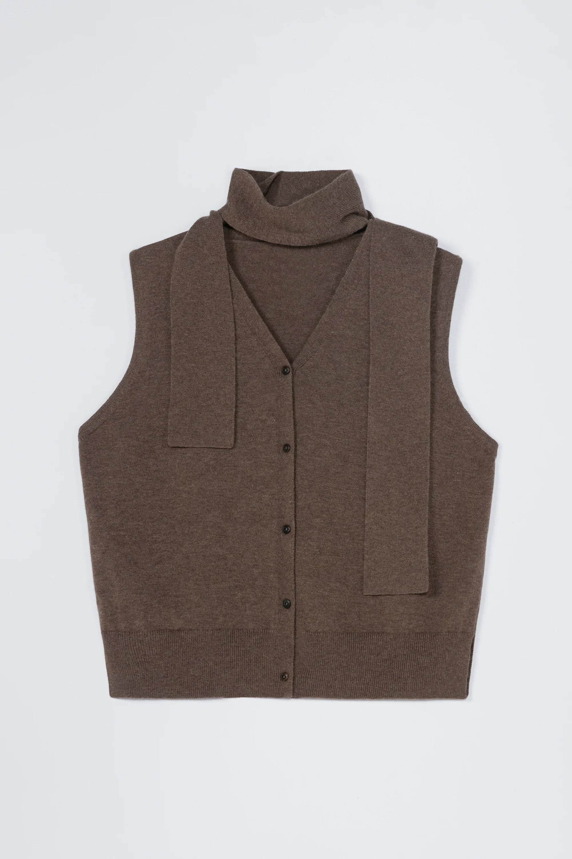 Taupe Merino Wool Lace Waistcoat