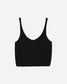 Black Cotton Knitted Tank Top