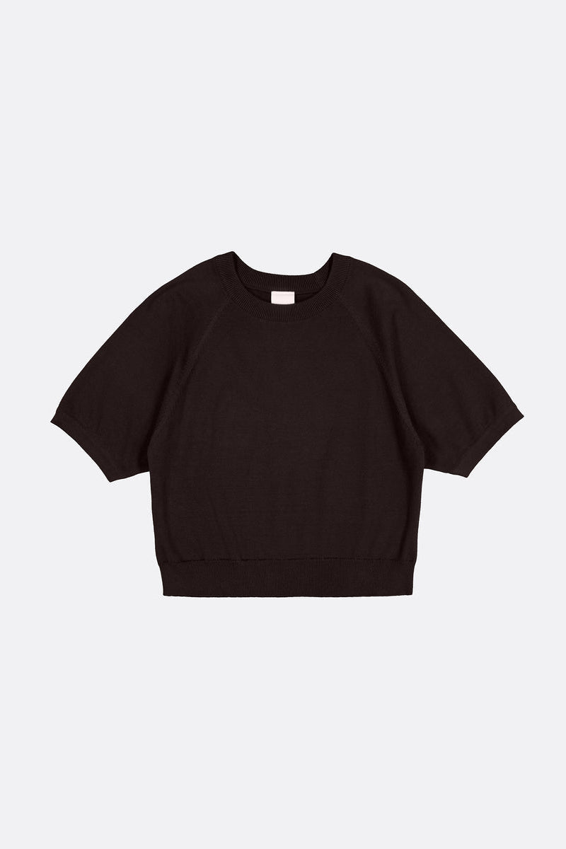 Kowtow Shoreline knitted tee in sable brown organic cotton