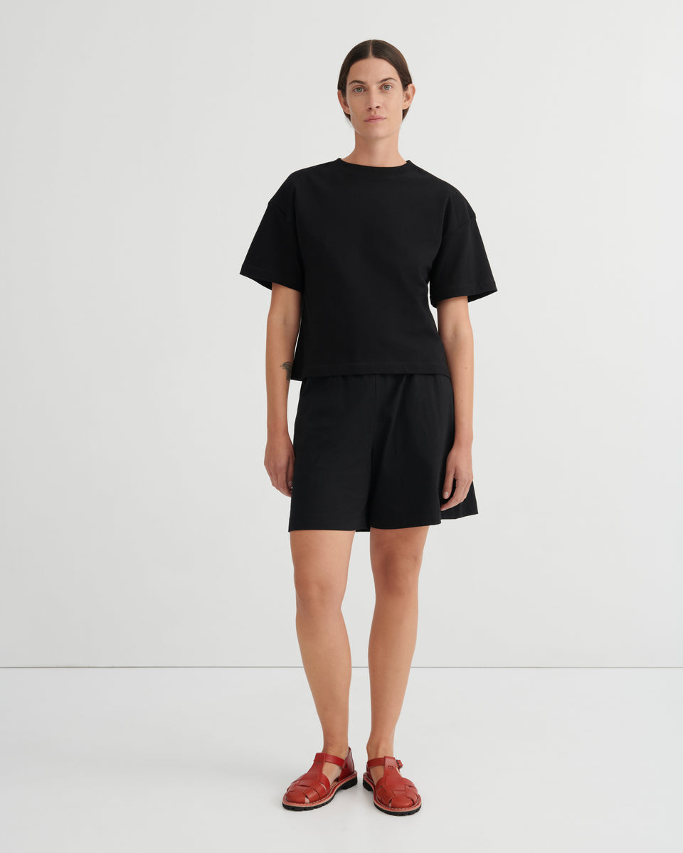 Kowtow Stance tee in black heavyweight organic cotton jersey
