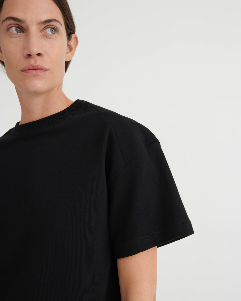 Kowtow Stance tee in black heavyweight organic cotton jersey