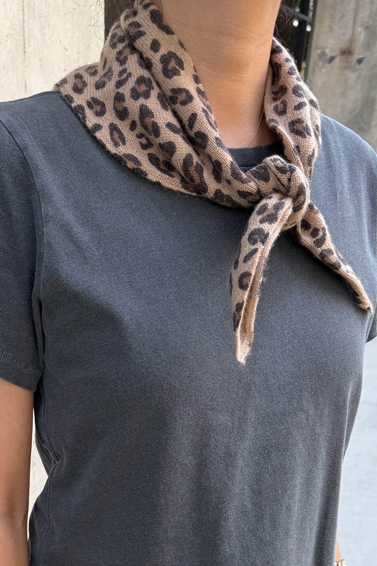 Leopard Wool Cashmere Bandana