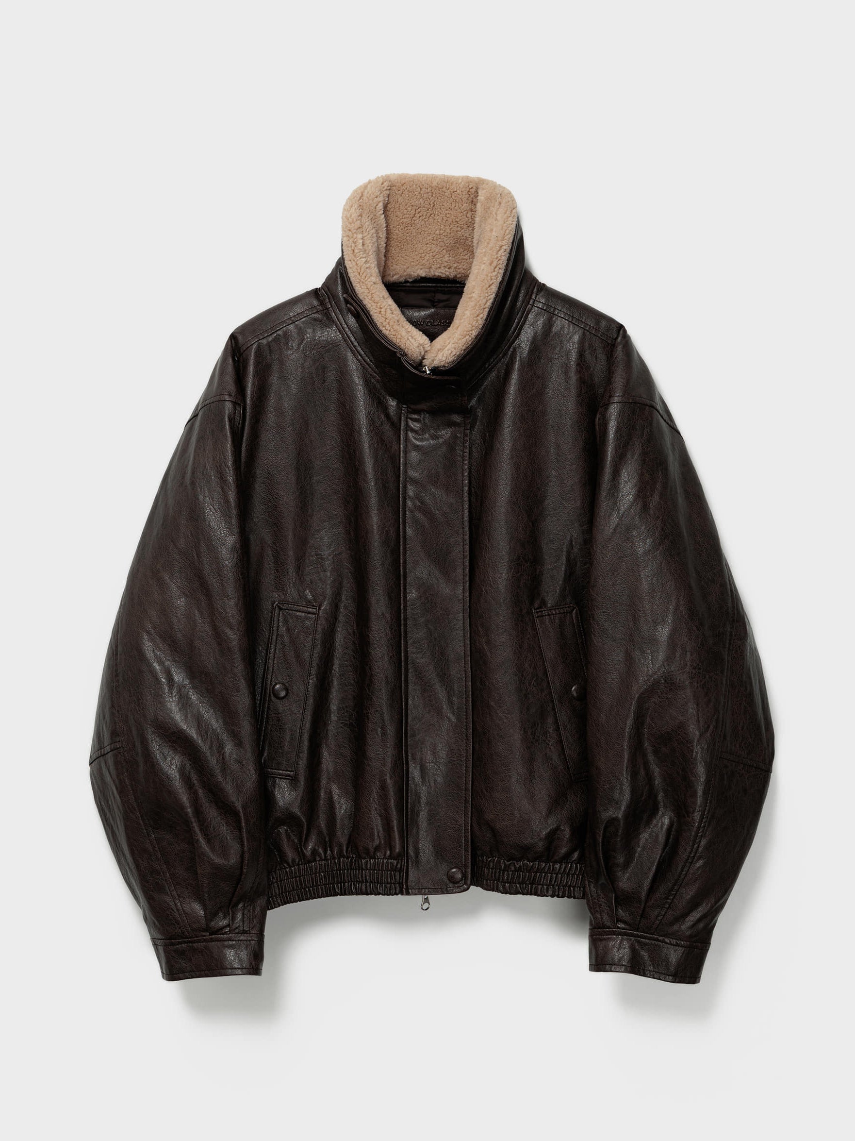 Low Classic Brown Fur-Collar Jacket, brown vegan leather jacket with soft faux fur detailing for an elevated winter wardrobe at Alas Eius