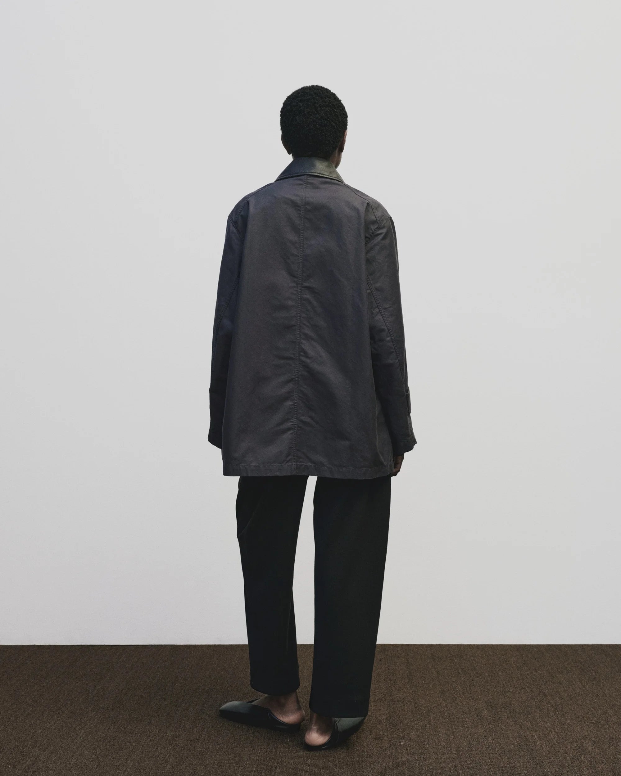 Navy Contrast Collar Work Jacket