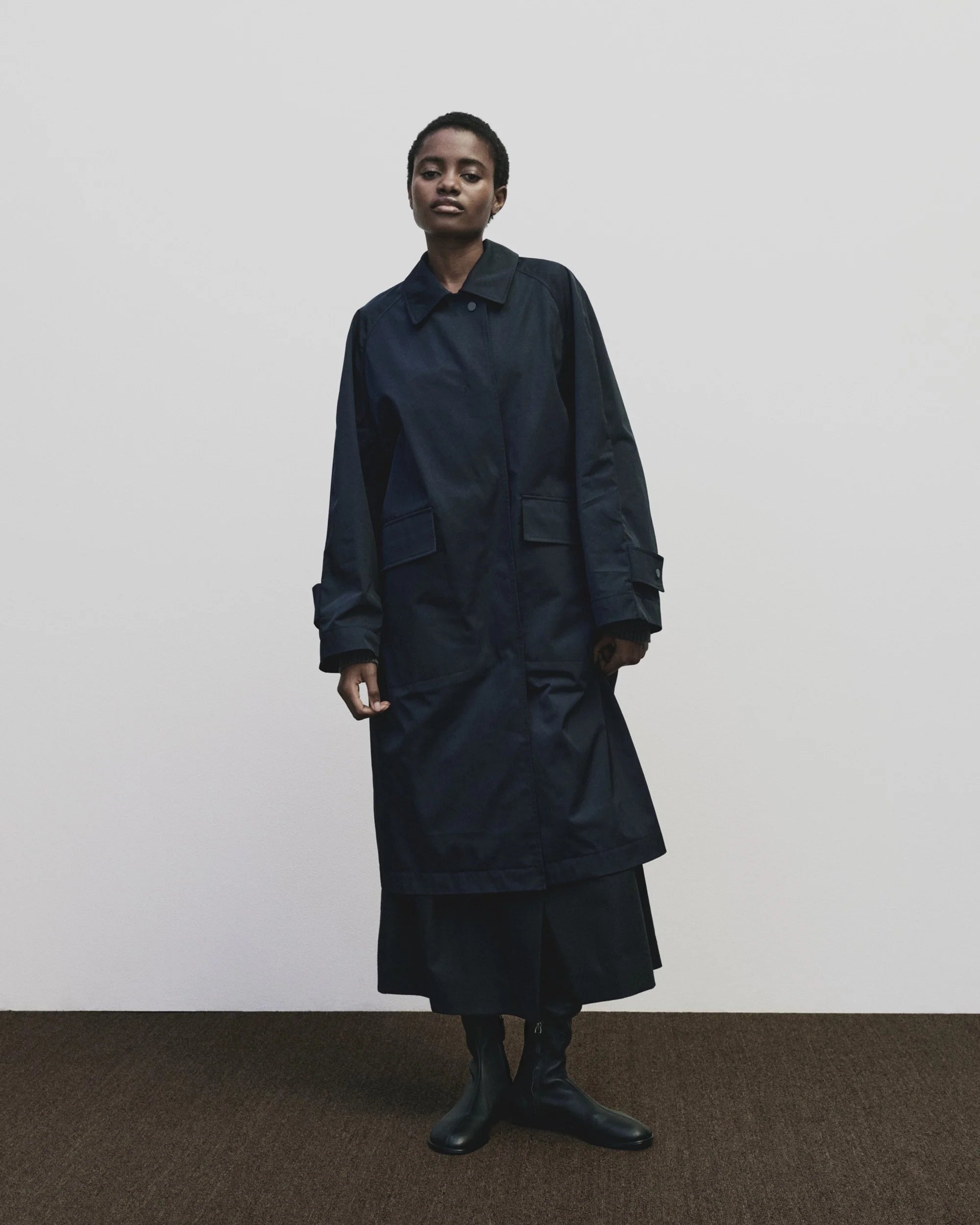 Navy Oversized Trench Coat