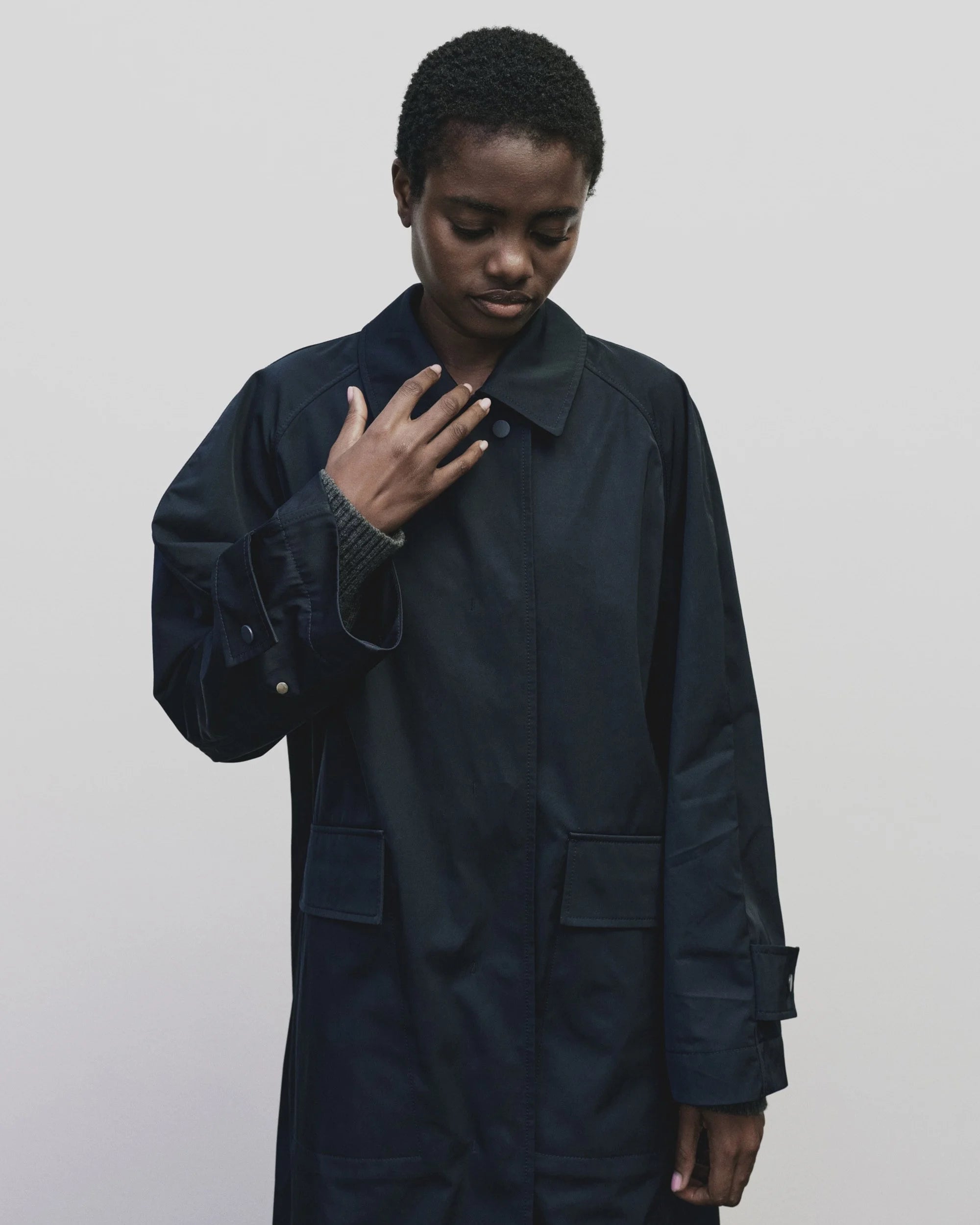 Navy Oversized Trench Coat