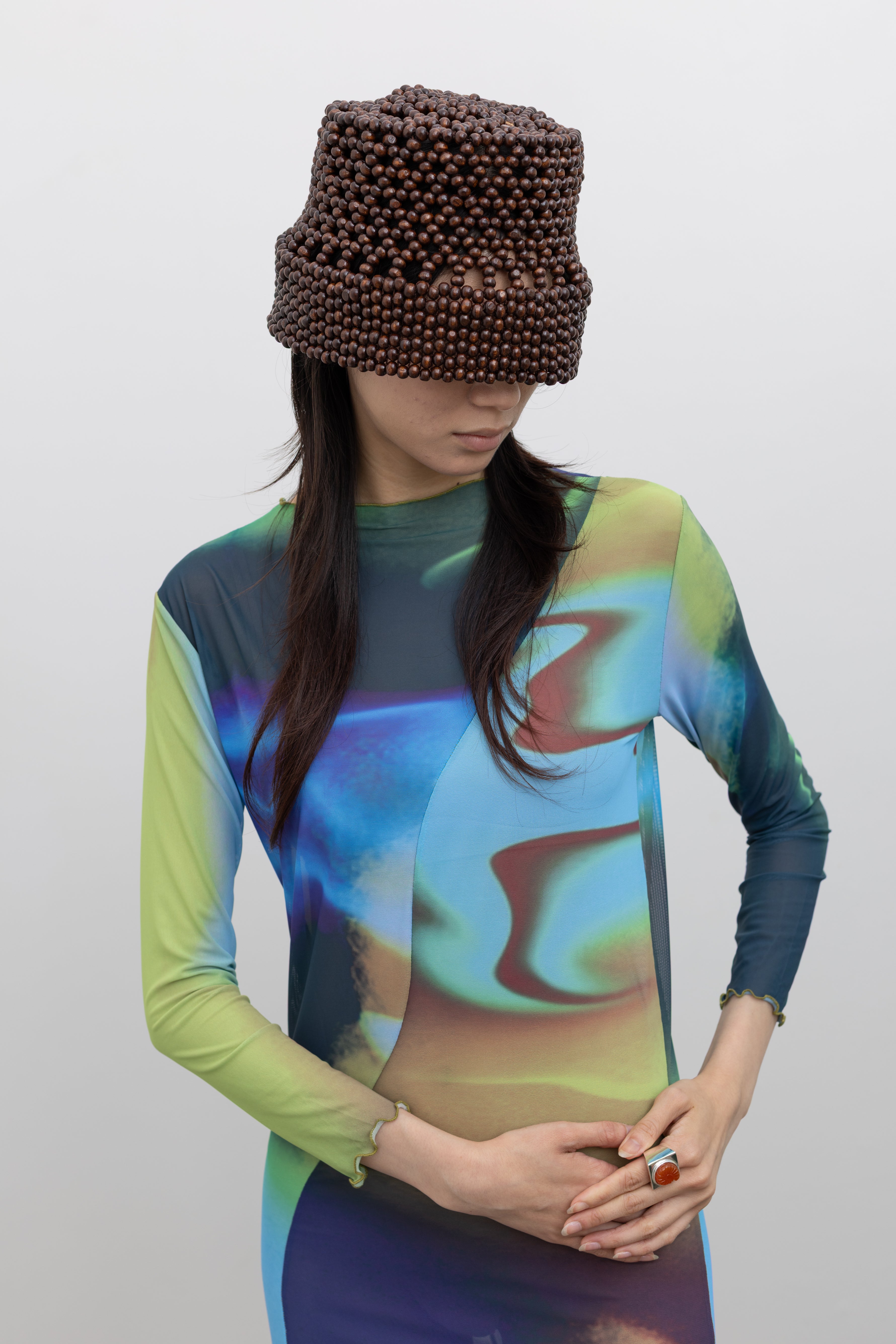 Nin Studio Openfield Swirl Dress featuring signature front and back curve detailing, open side accents, and fluid movement, a luxury women's clothing essential at Alas Eius