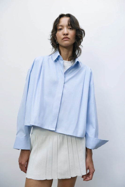 Light Blue And White Striped Oversized Oxford Shirt