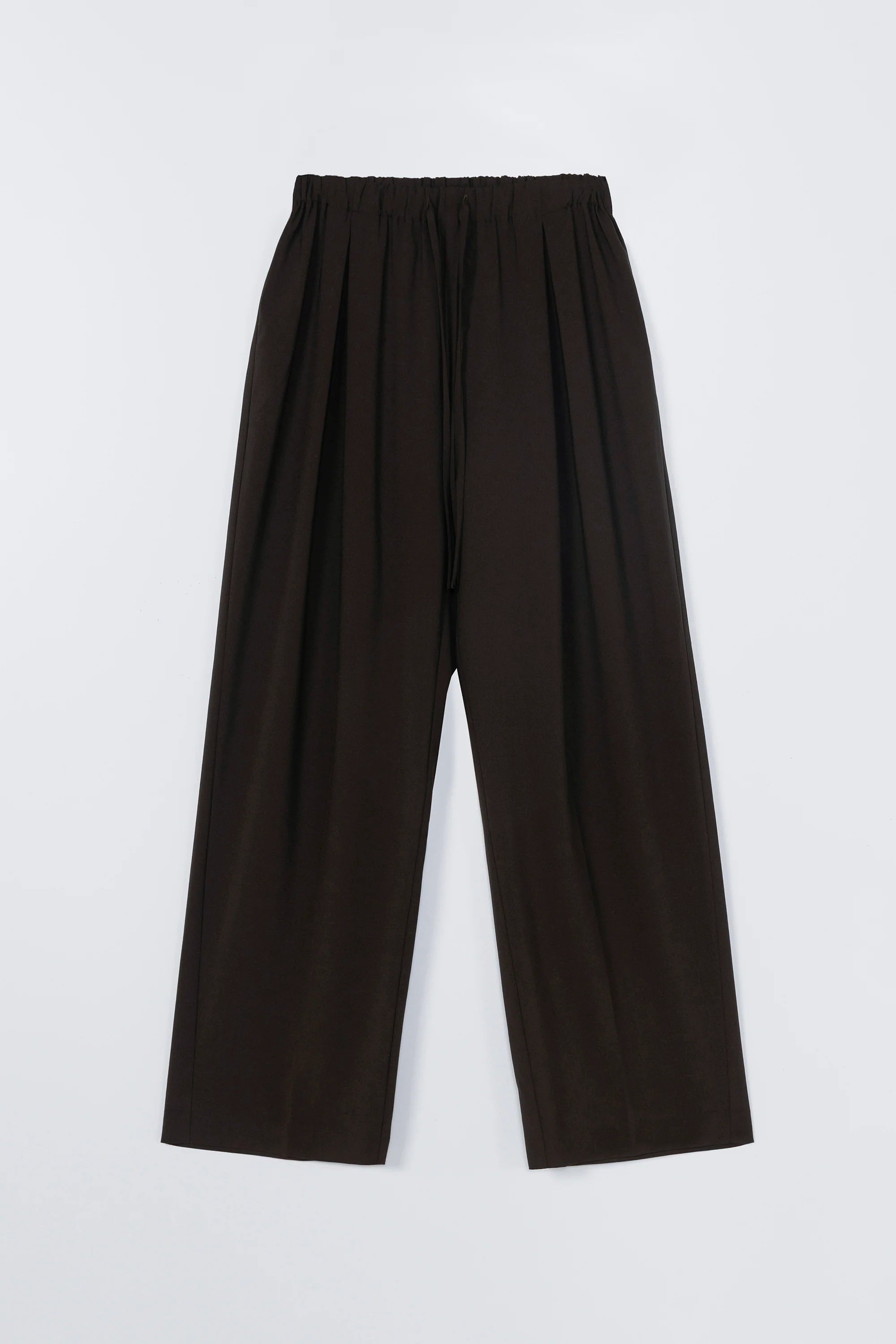 Dark Brown Pleated Relaxed Pants