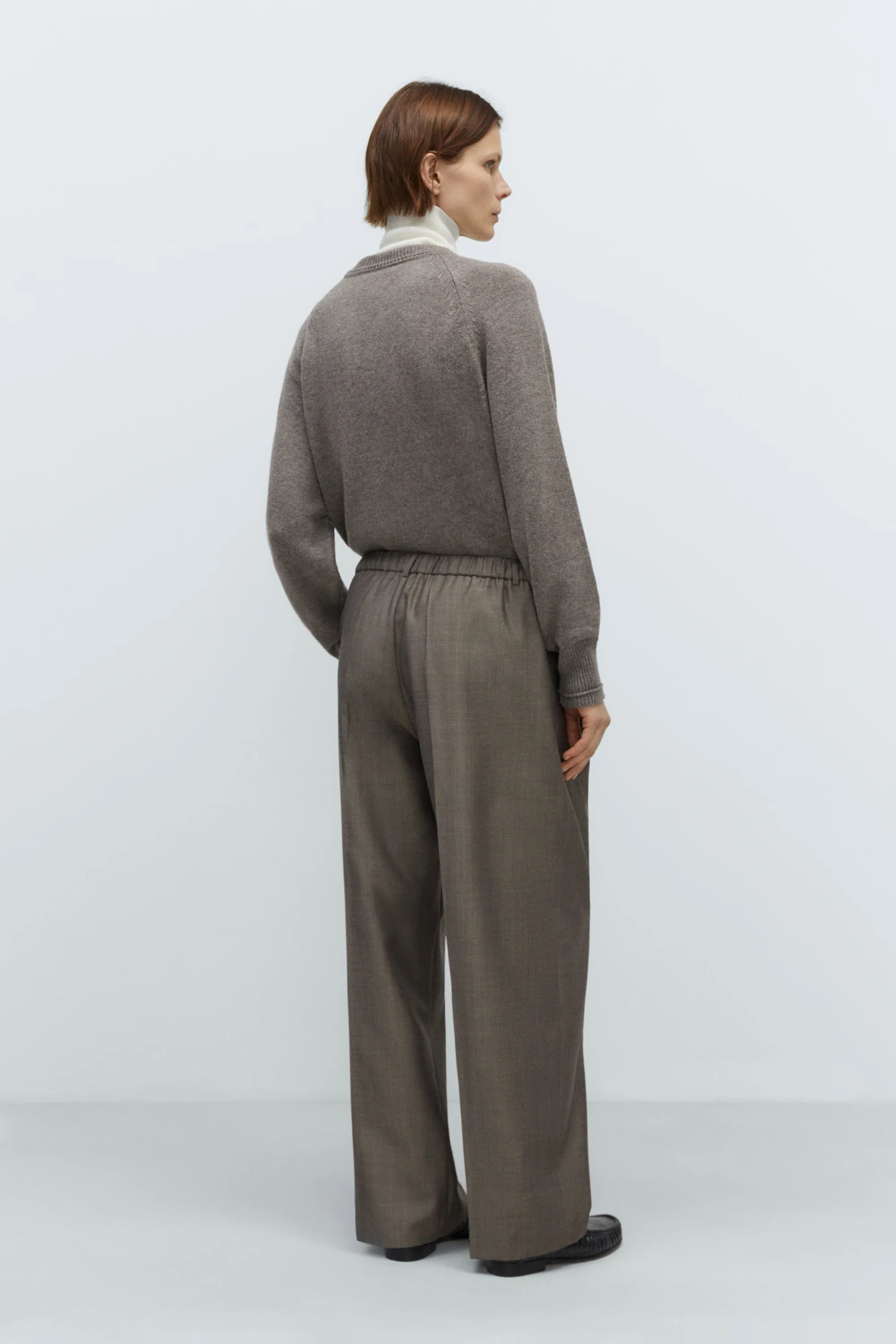 Smoke Brown Tailored Mohair Button Pants