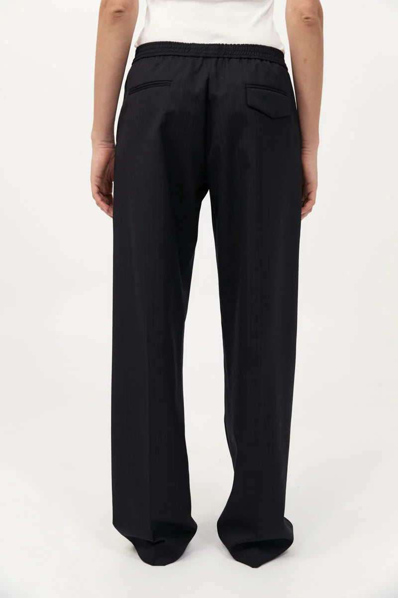 Black Pinstripe Tailored Active Pants