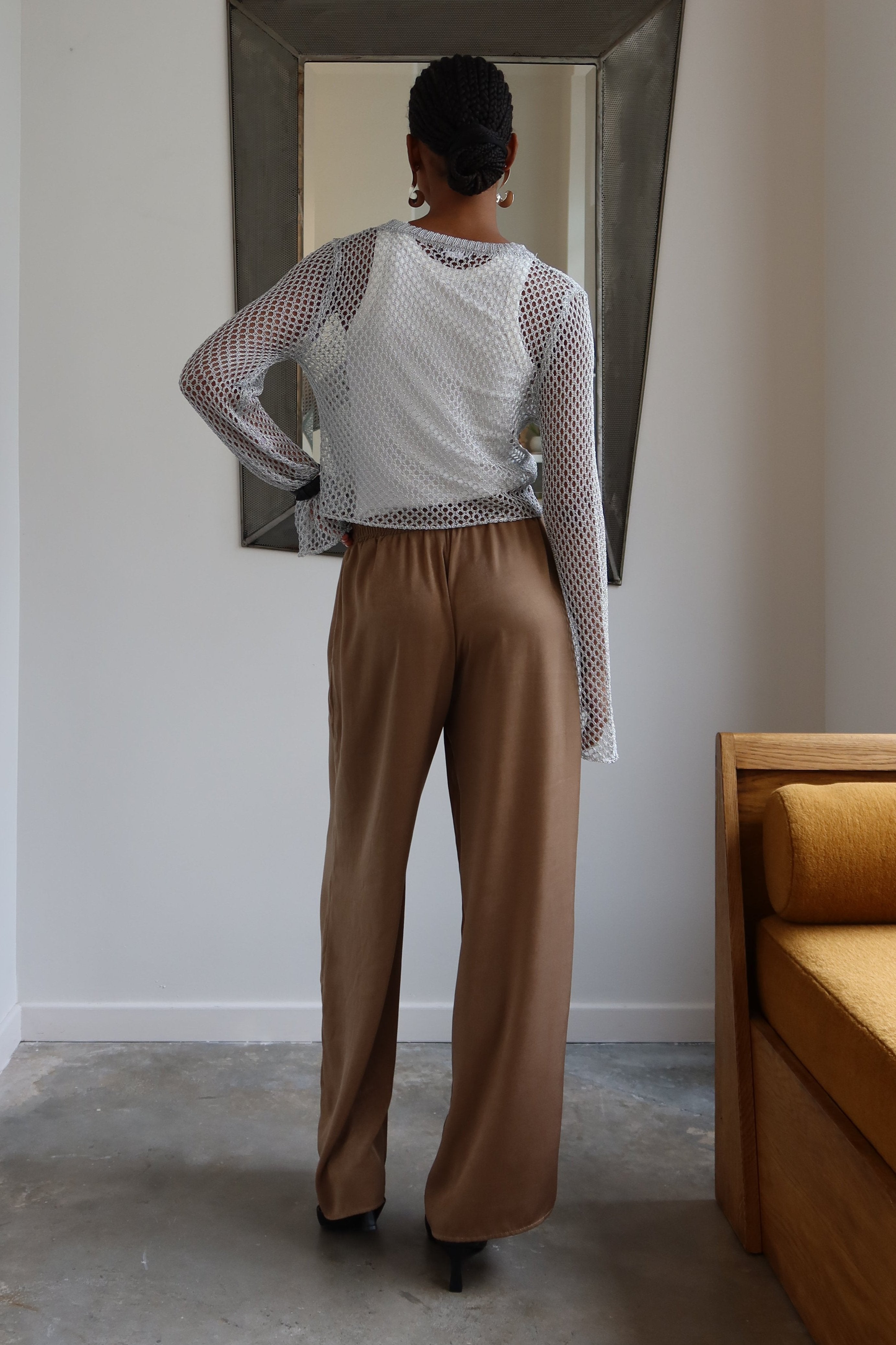 Cocoa Satin Wide Leg Pants