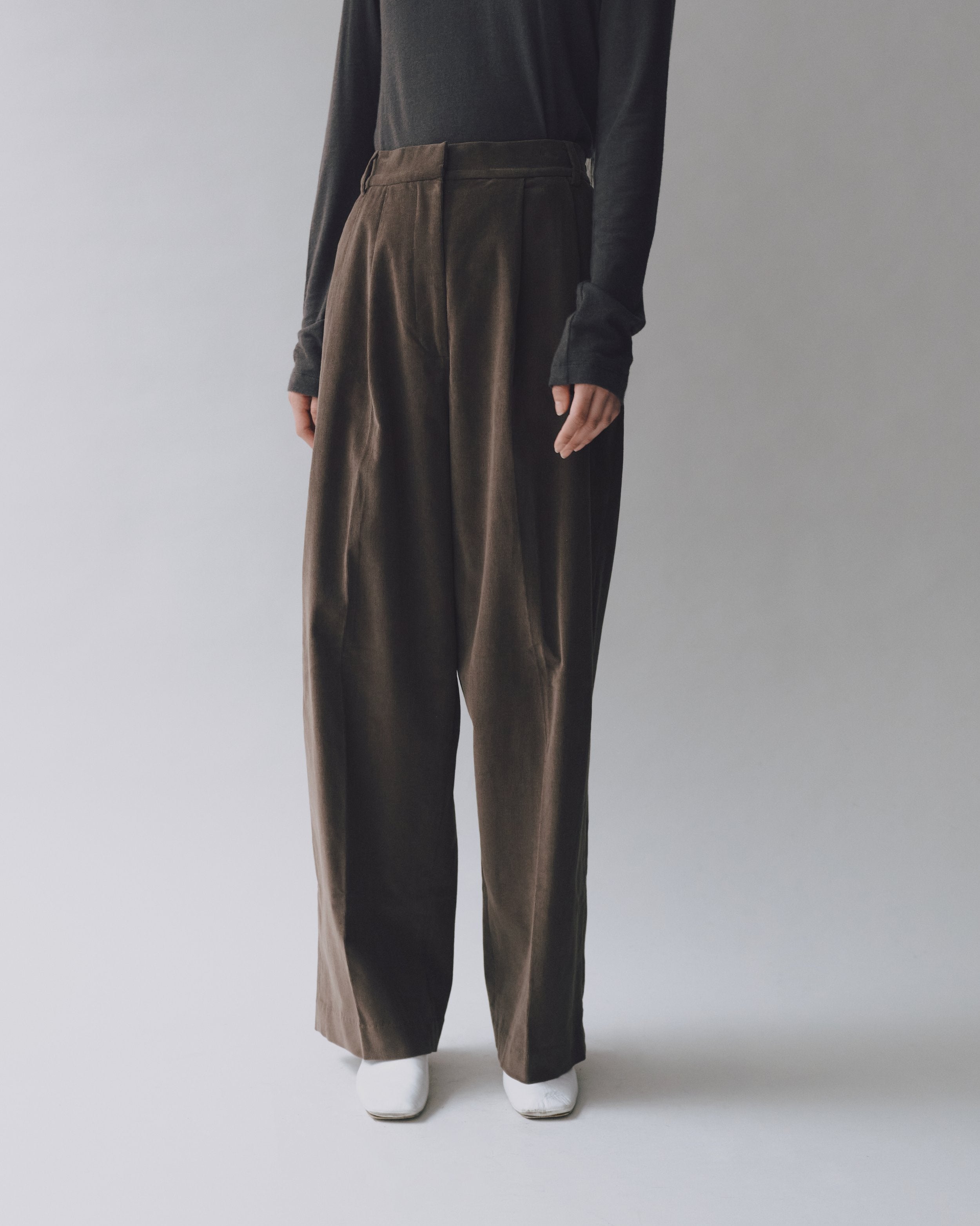 Light Brown Corduroy Wide Leg Pants