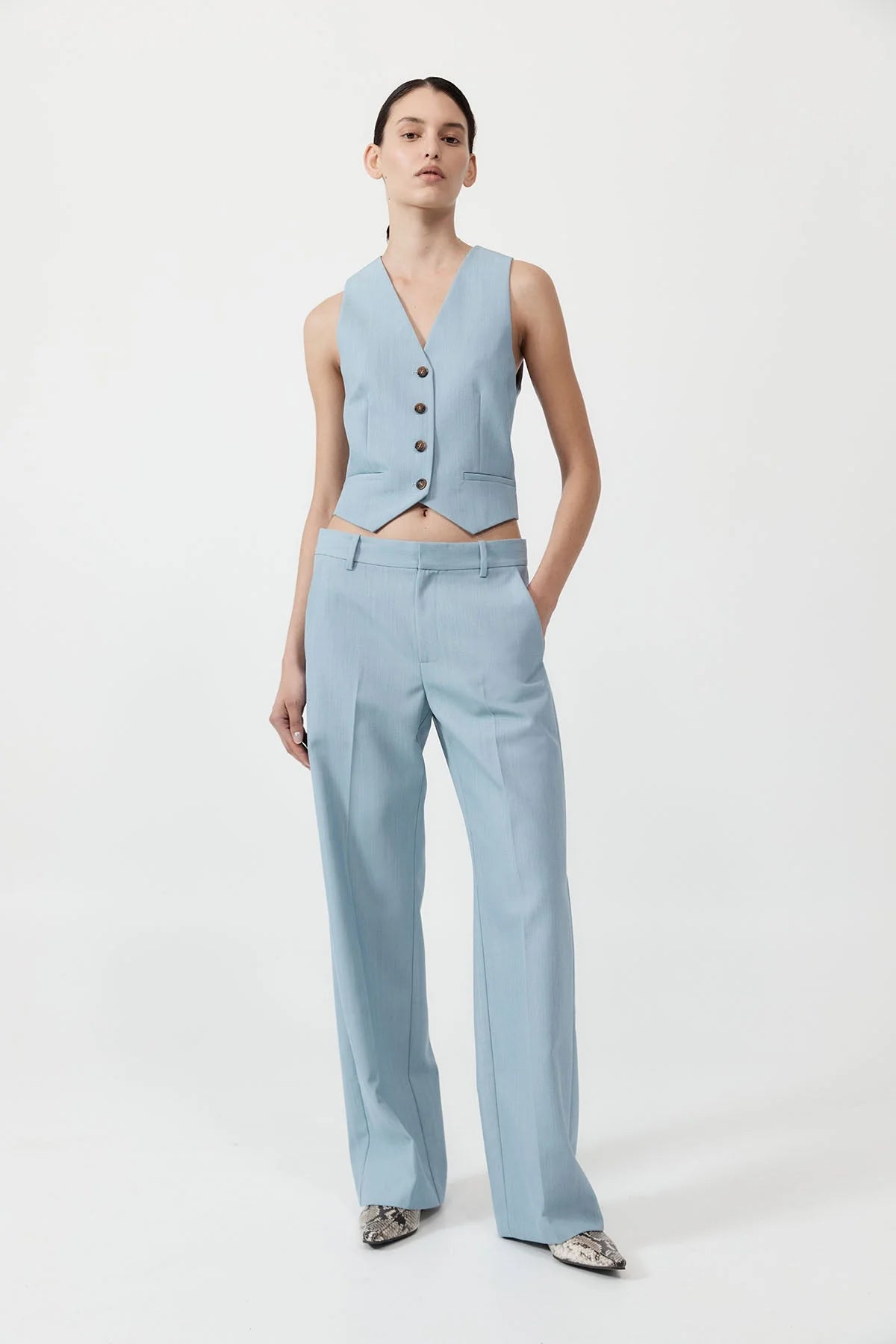 Stone Blue Carter Tailored Trouser