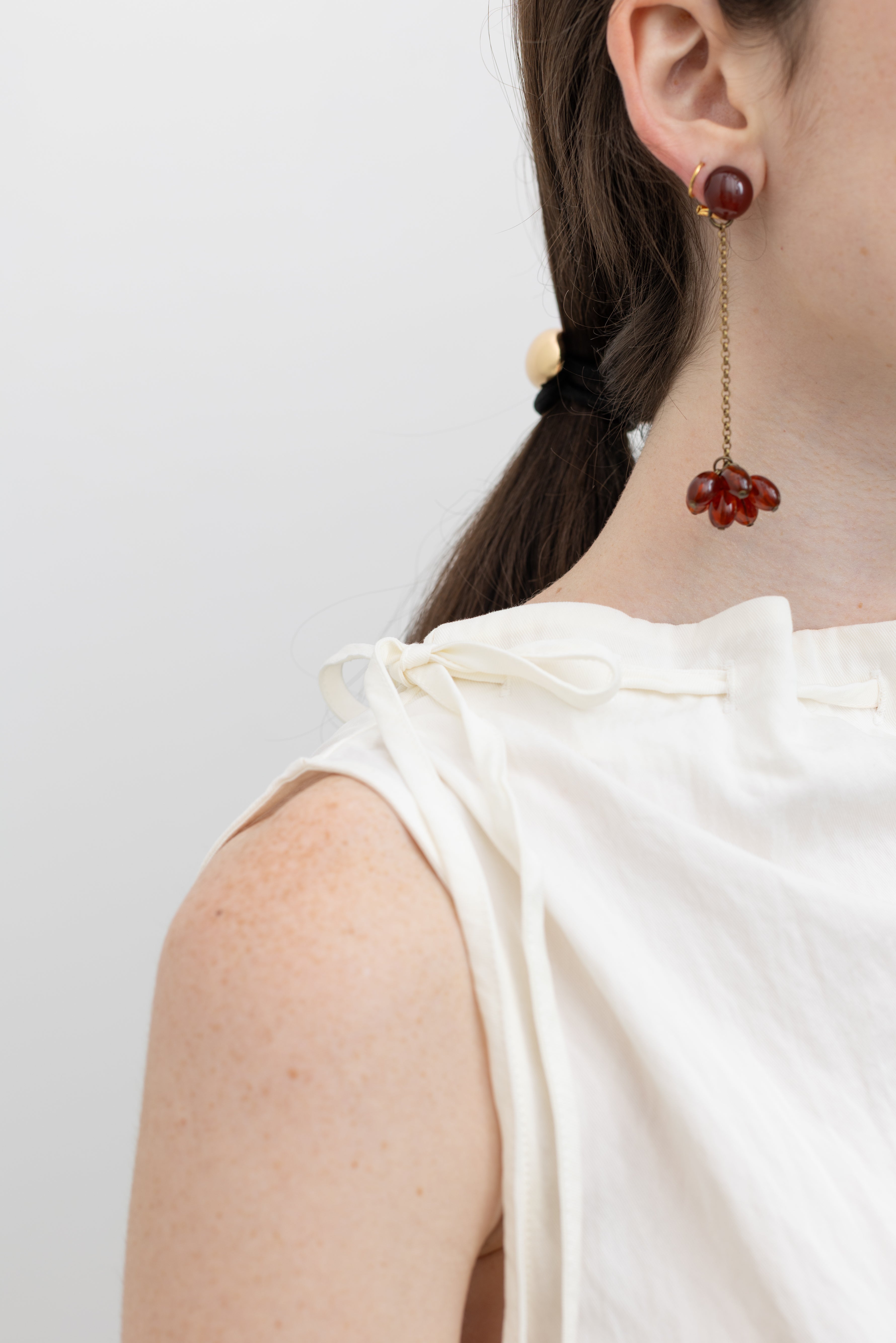 Rachel Comey Italian-made beaded earrings featuring cabochon stud and elegant drop design for women's luxury accessories at Alas Eius