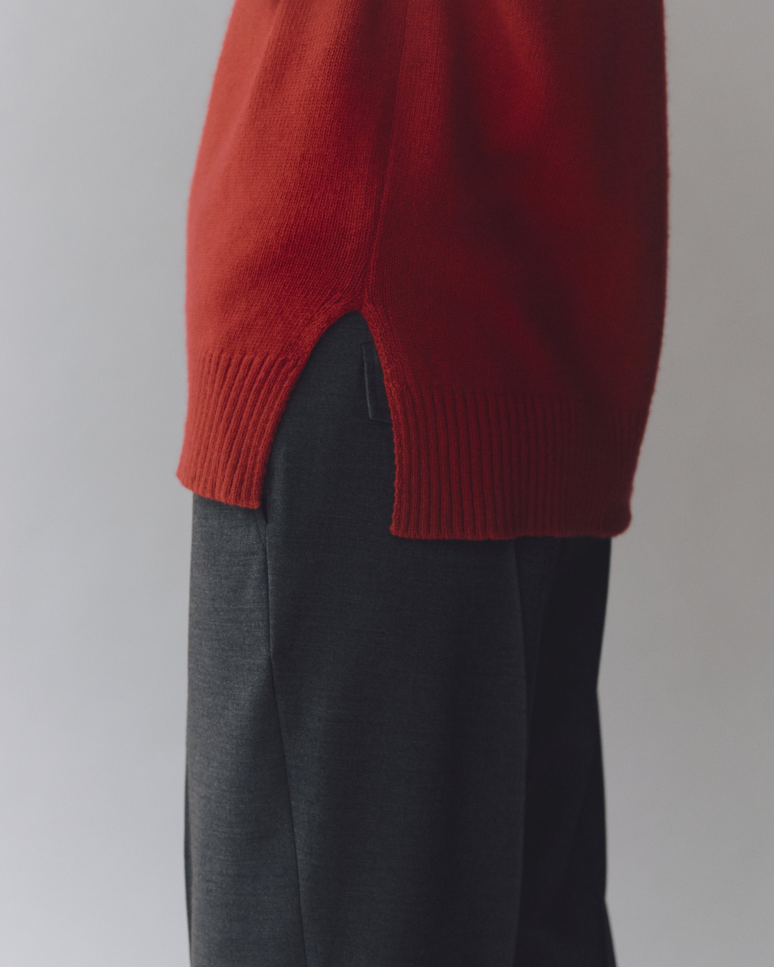 Red Cashmere Blend Crewneck Knit