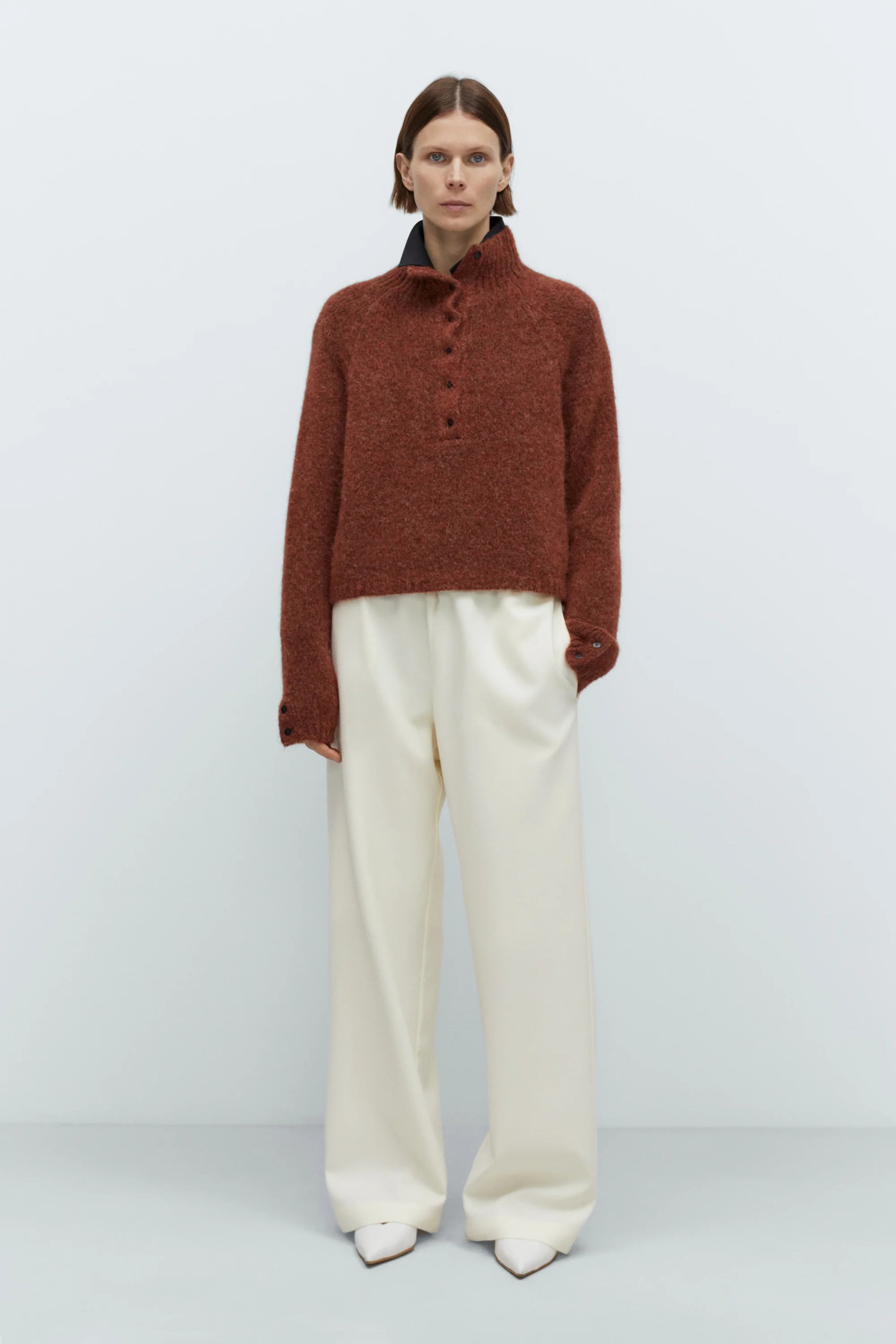 Terracotta Baby Alpaca Polo Sweater