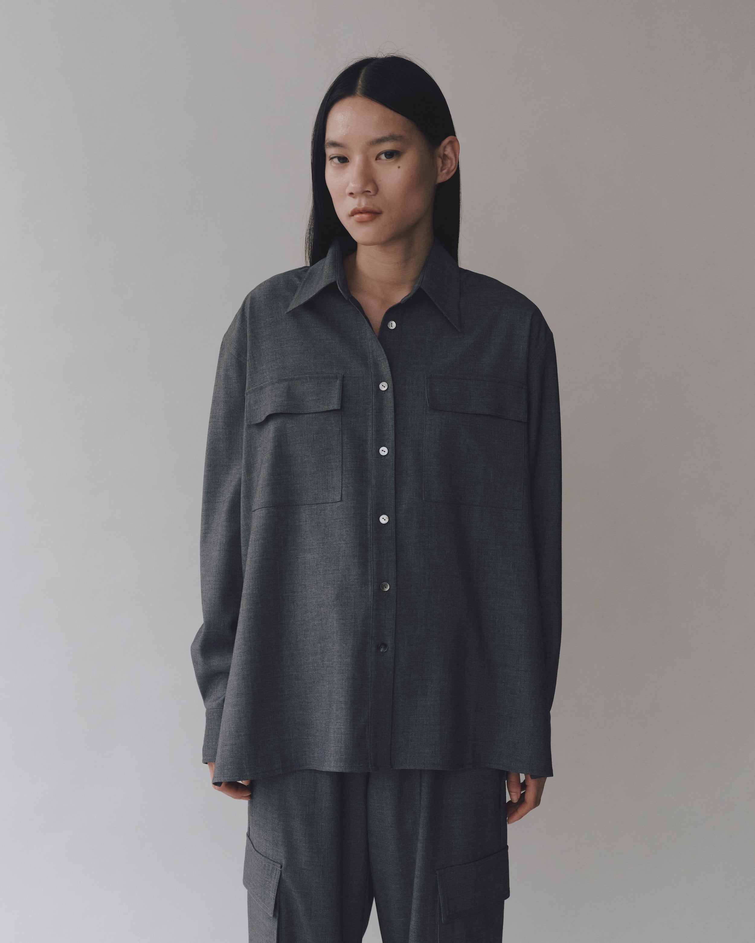 Gray Wool Blend Shirt