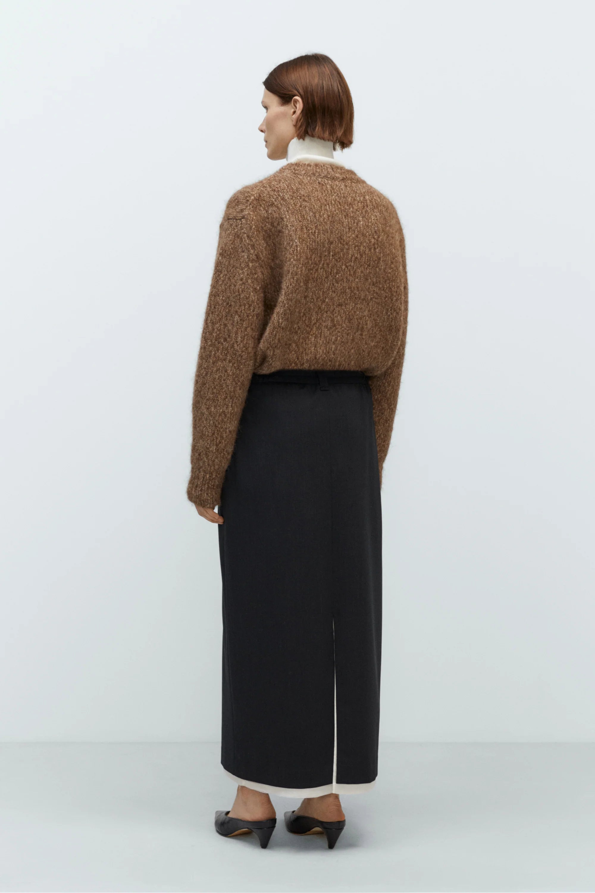 Anthracite Tailored Long Skirt