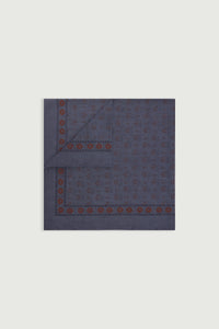Navy and Fig Classique Printed Scarf