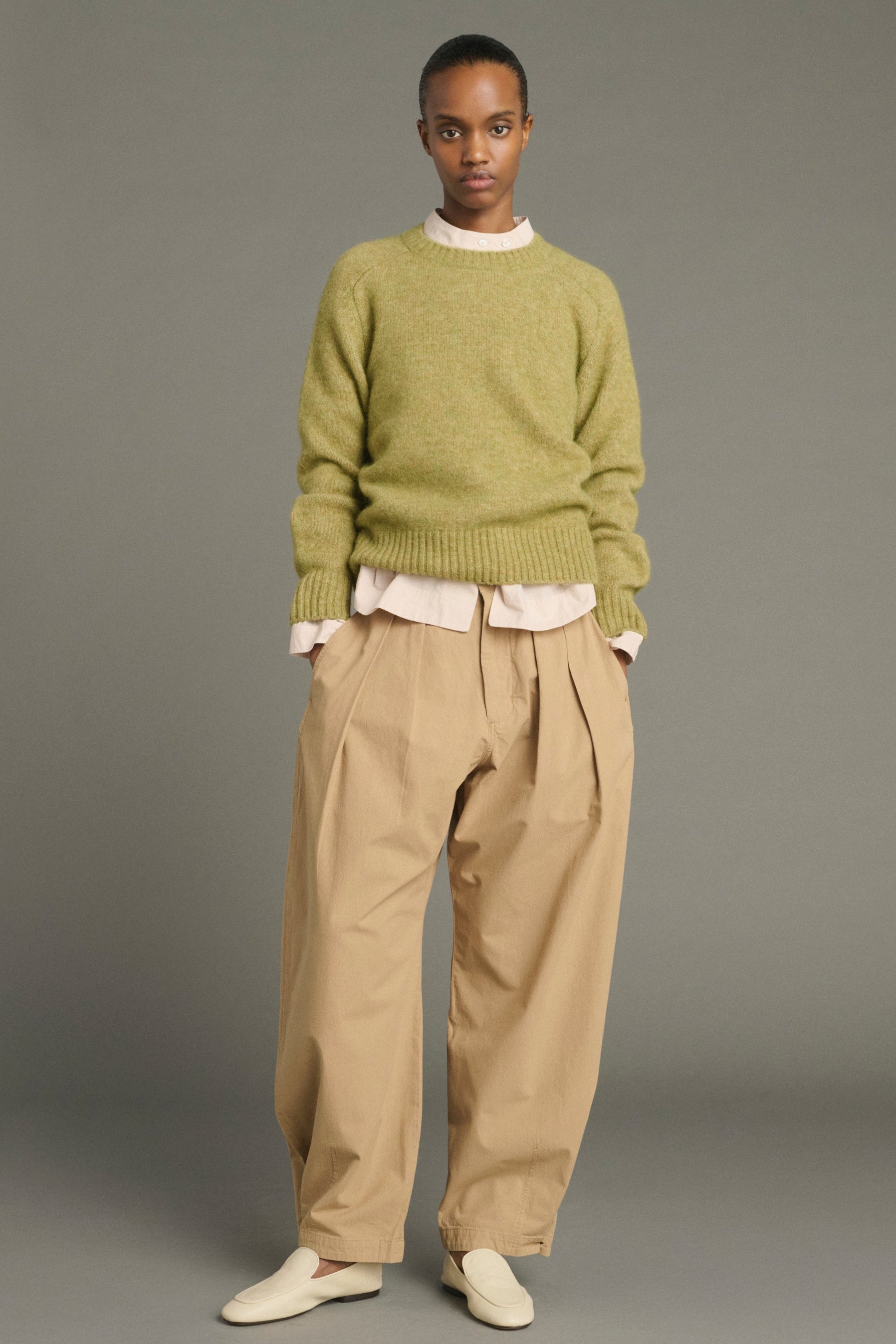 Soeur ENVIE relaxed Shetland knit sweater with dropped shoulders at Alas Eius