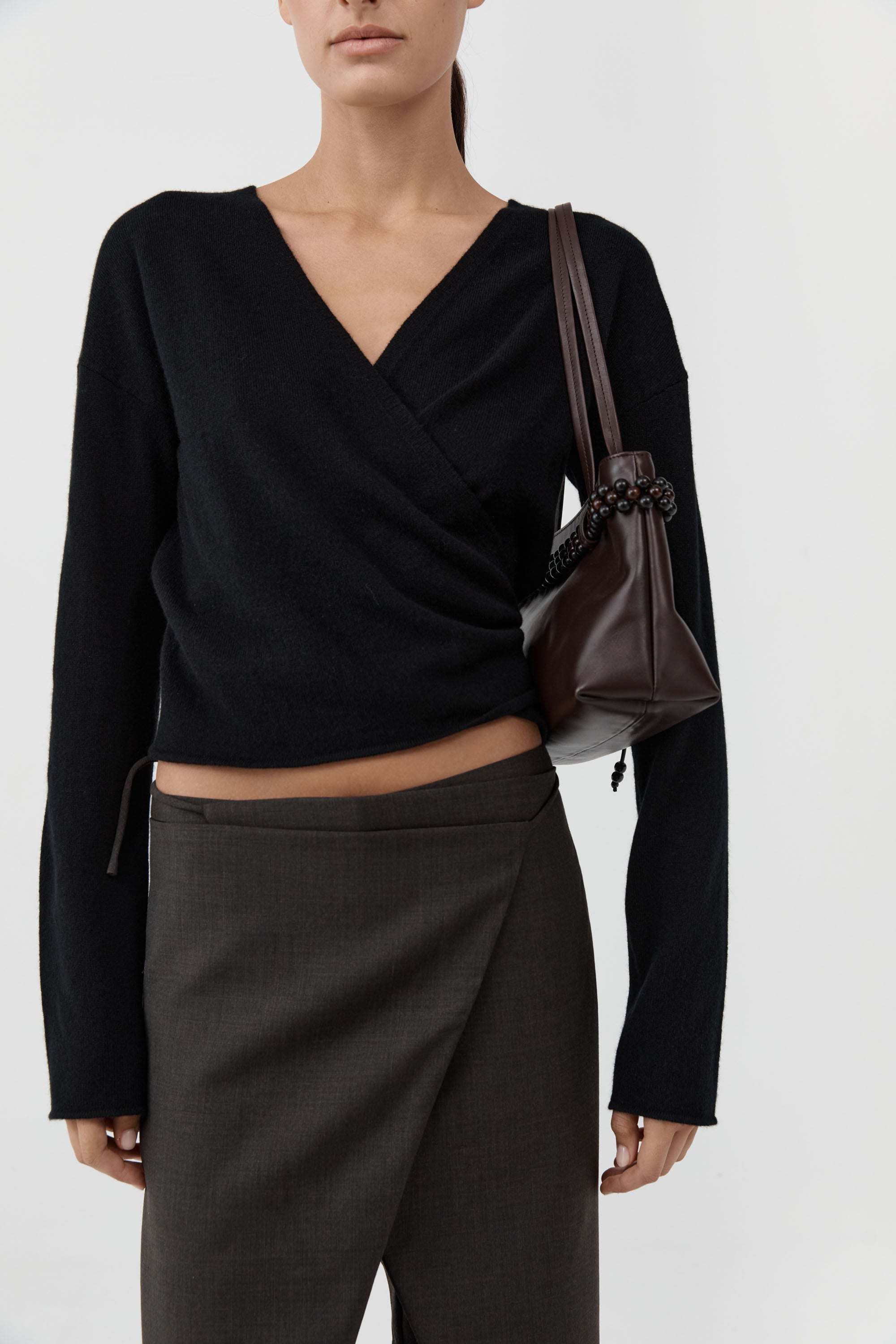 St. Agni beaded belt shoulder bag with lined interior at Alas Eius