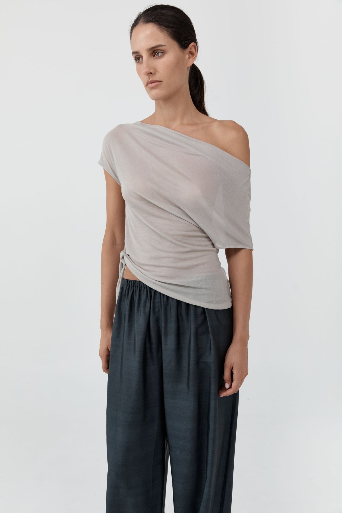 St. Agni Fine Jersey Off Shoulder Top in Fluid Jersey at Alas Eius