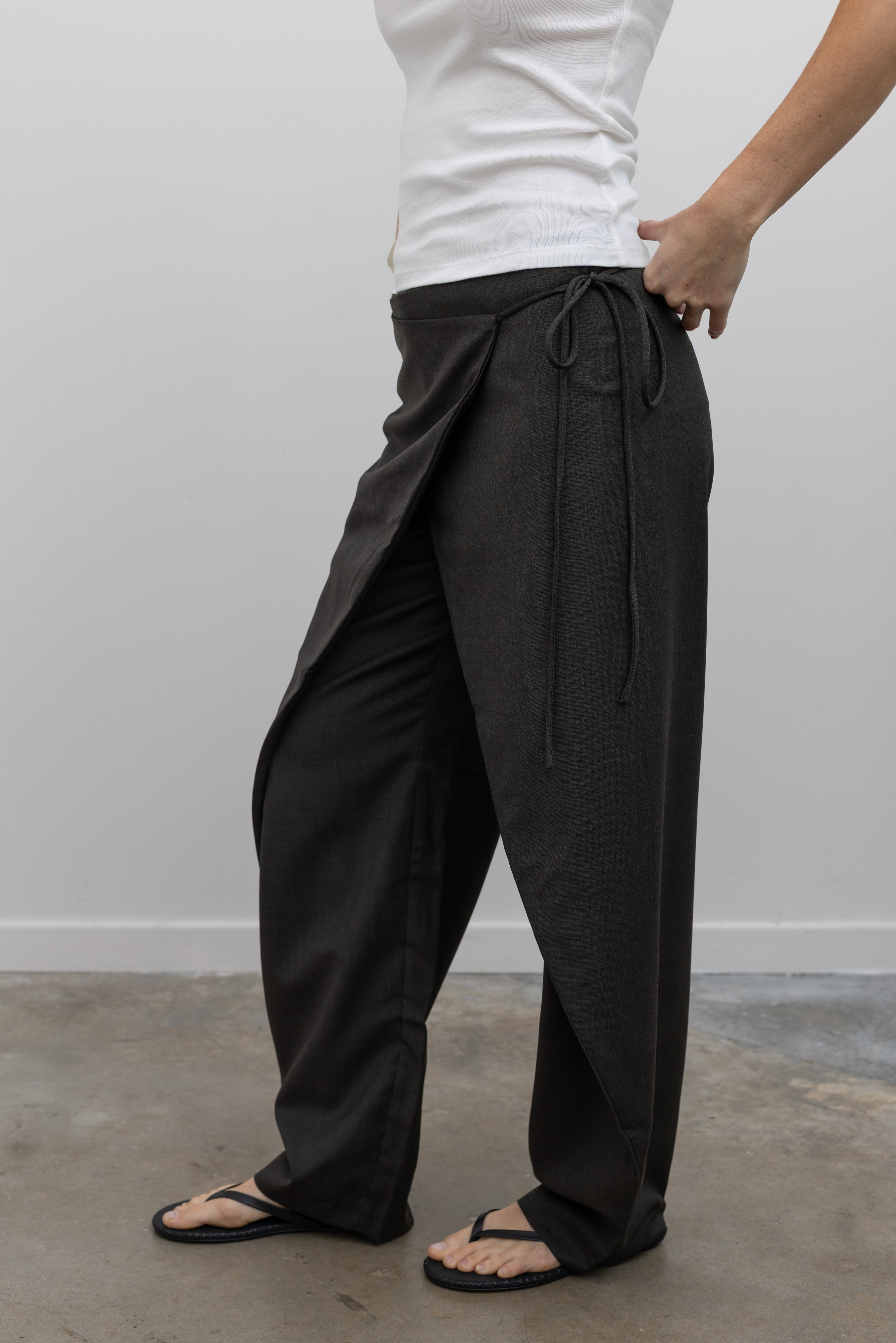 St. Agni Tailored Wrap Rouleau Trousers with Fine Waist Tie Luxury Fashion at Alas Eius