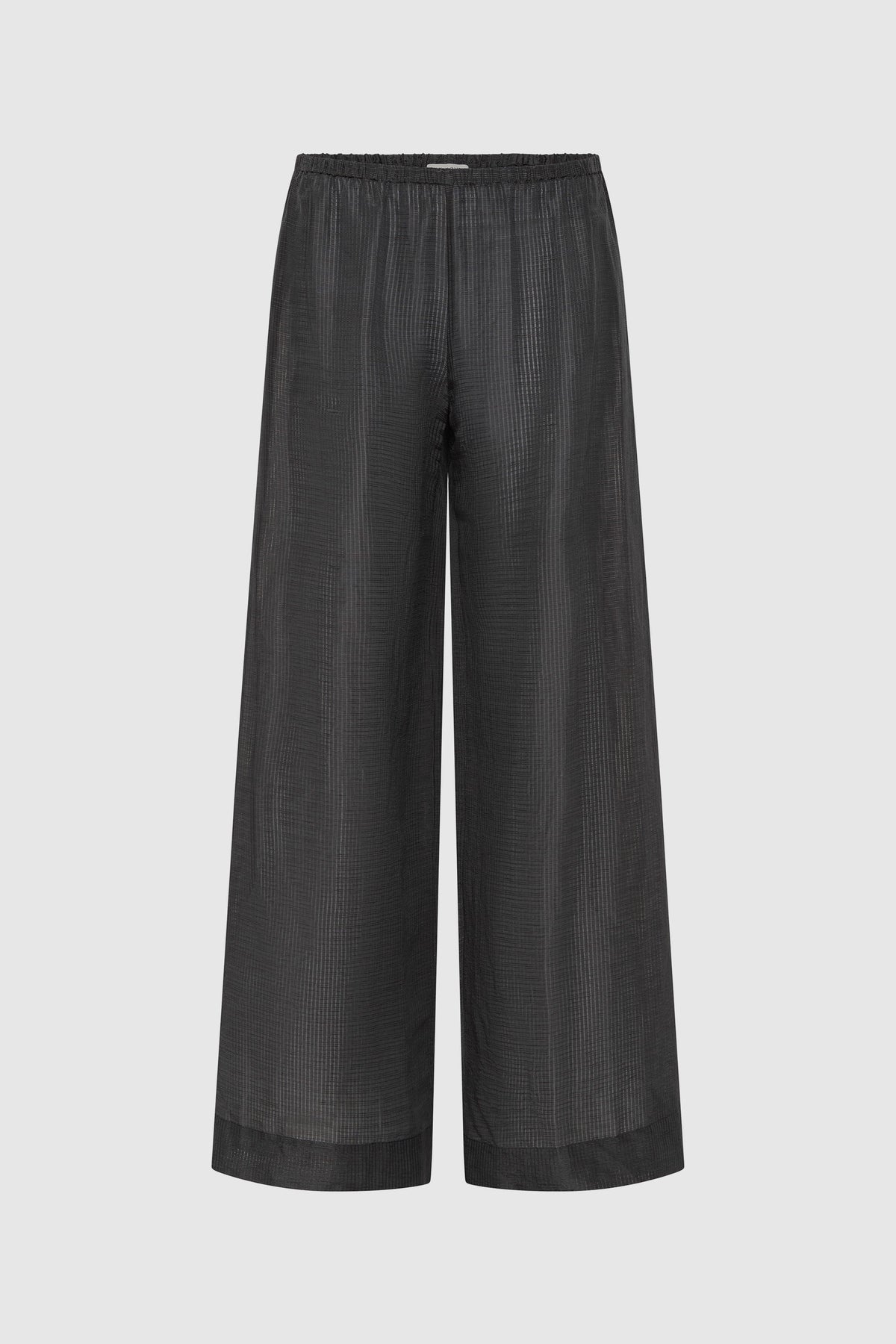 St. Agni at Alas Eius Woven Check Relaxed Pants in silk-linen blend