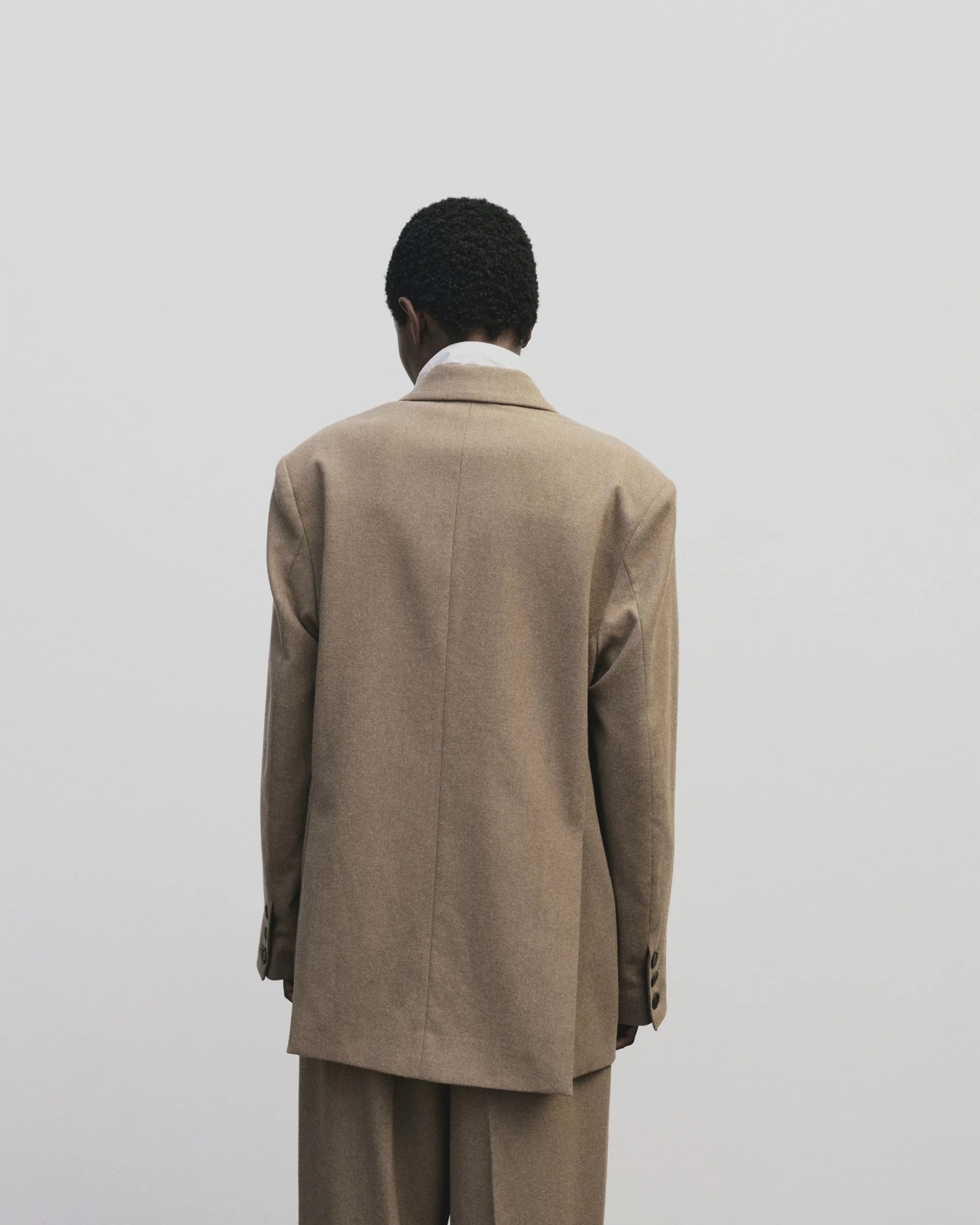 Camel Wool Blend Oversized Jacket