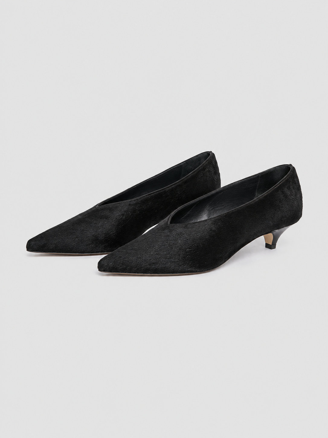 Tela Mei Kitten Heel black pony hair calf leather FW26 at Alas Eius