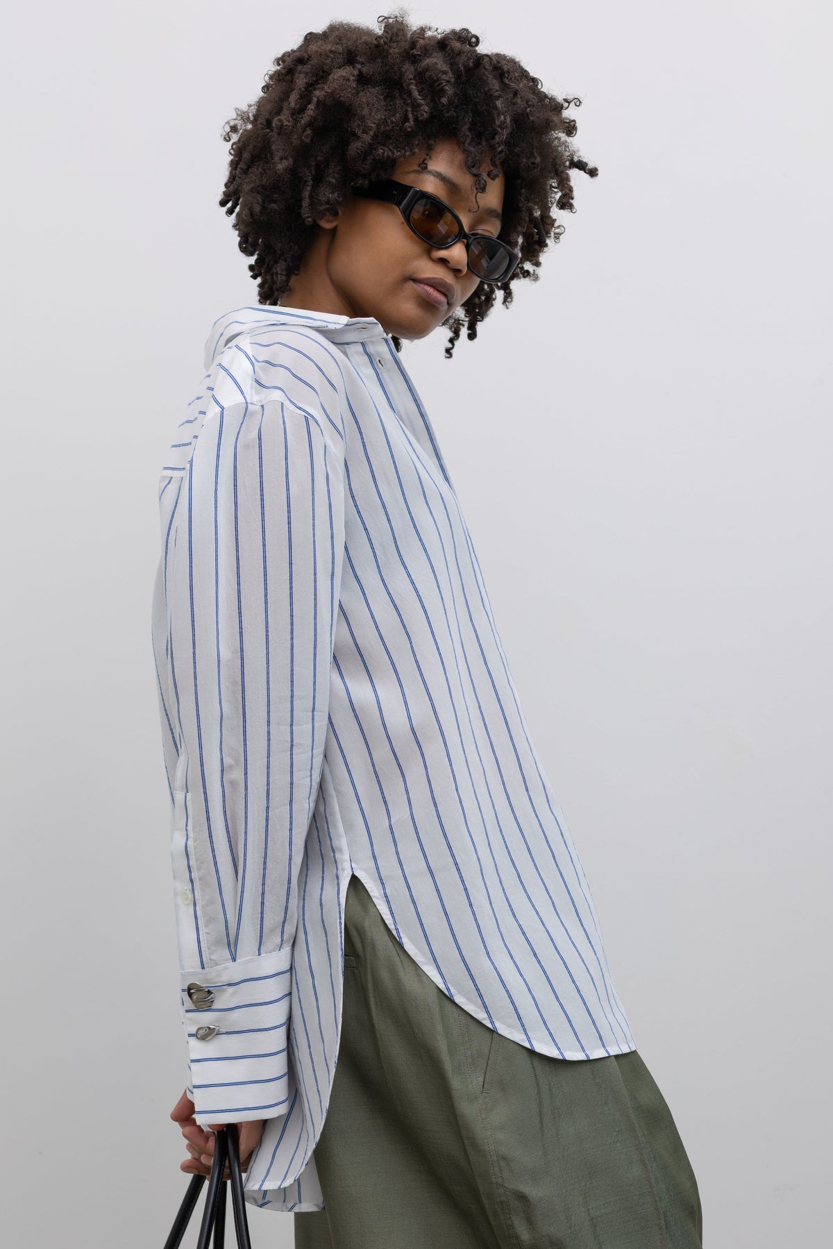 Tela relaxed striped shirt modern womenswear at Alas Eius