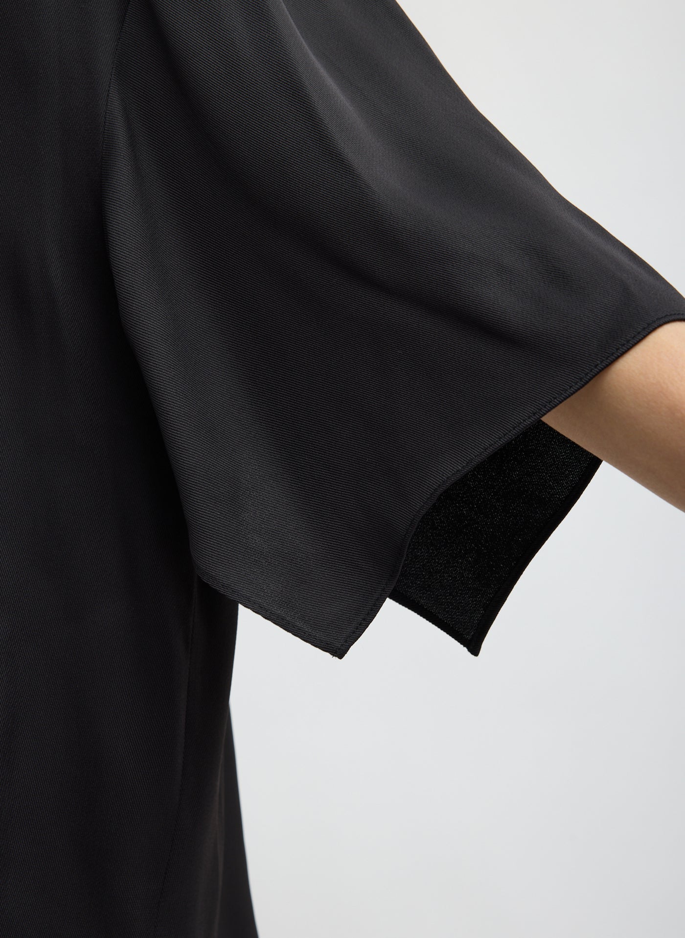 Tibi Black Eco Acetate Viscose Easy T-Shirt with Silk-Like Hand at Alas Eius