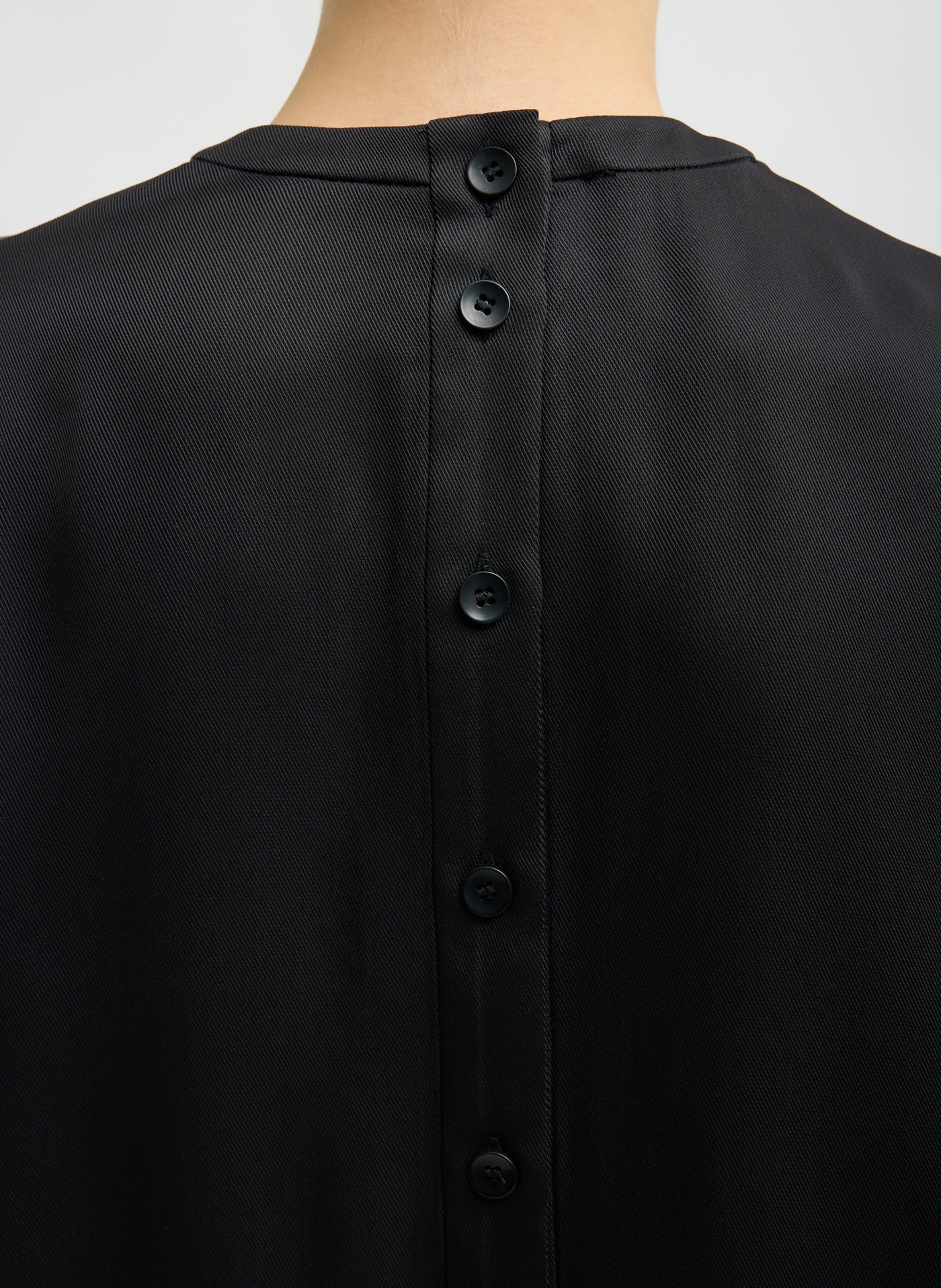 Tibi Black Eco Acetate Viscose Easy T-Shirt Styled with Trousers at Alas Eius