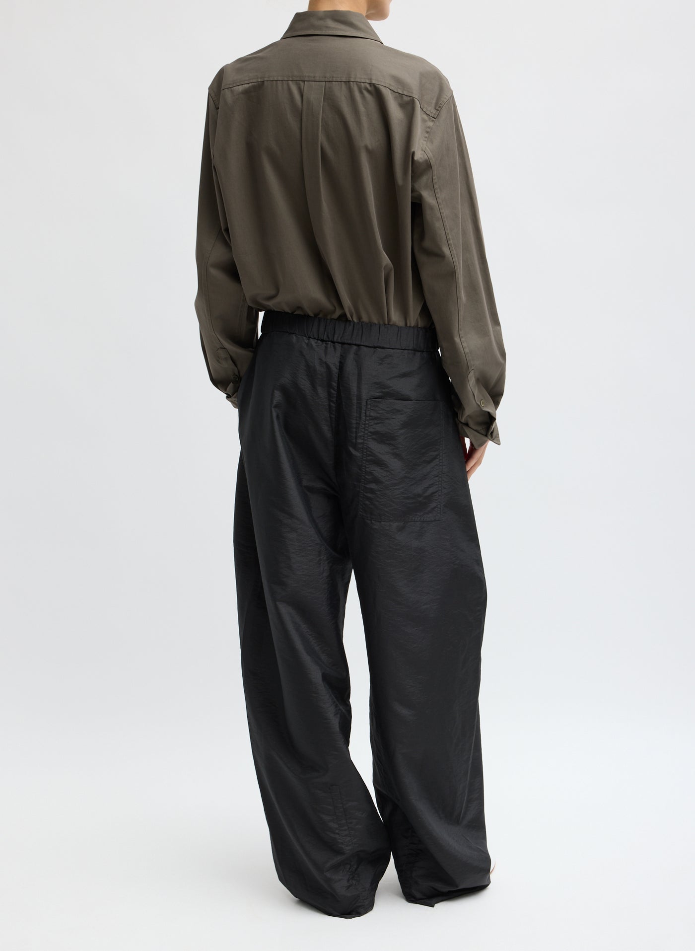 Tibi Crispy Nylon Winslow Pant Side View at Alas Eius