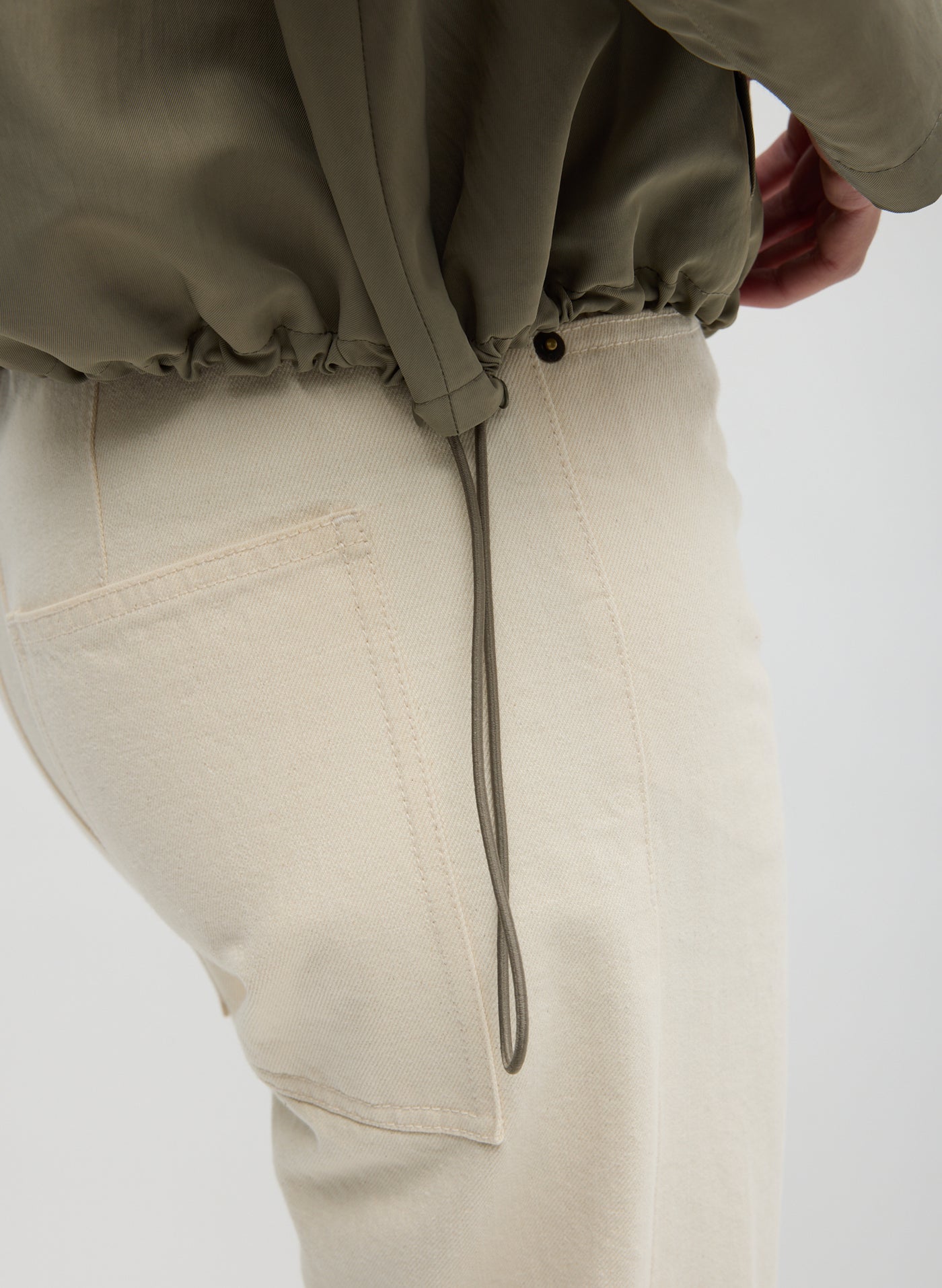 Tibi Fall/Winter 2026 Dark Hazelnut Trapeze Anorak Bomber Lightweight Layer at Alas Eius