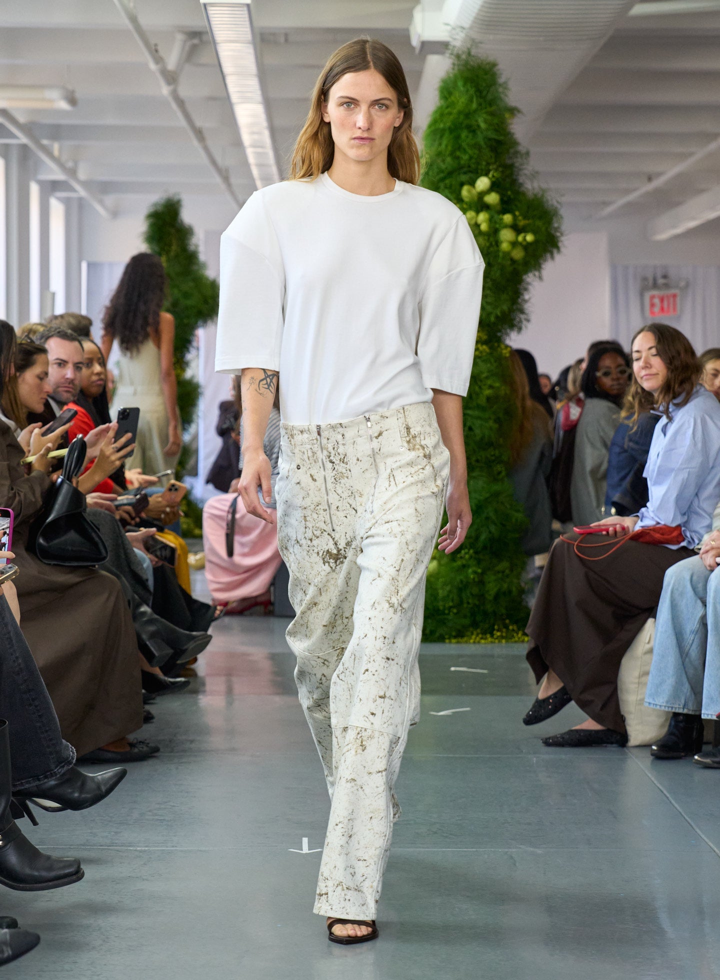 Tibi Relaxed Fit Denim Trousers with Belt Loops and Functional Front Pockets at Alas Eius
