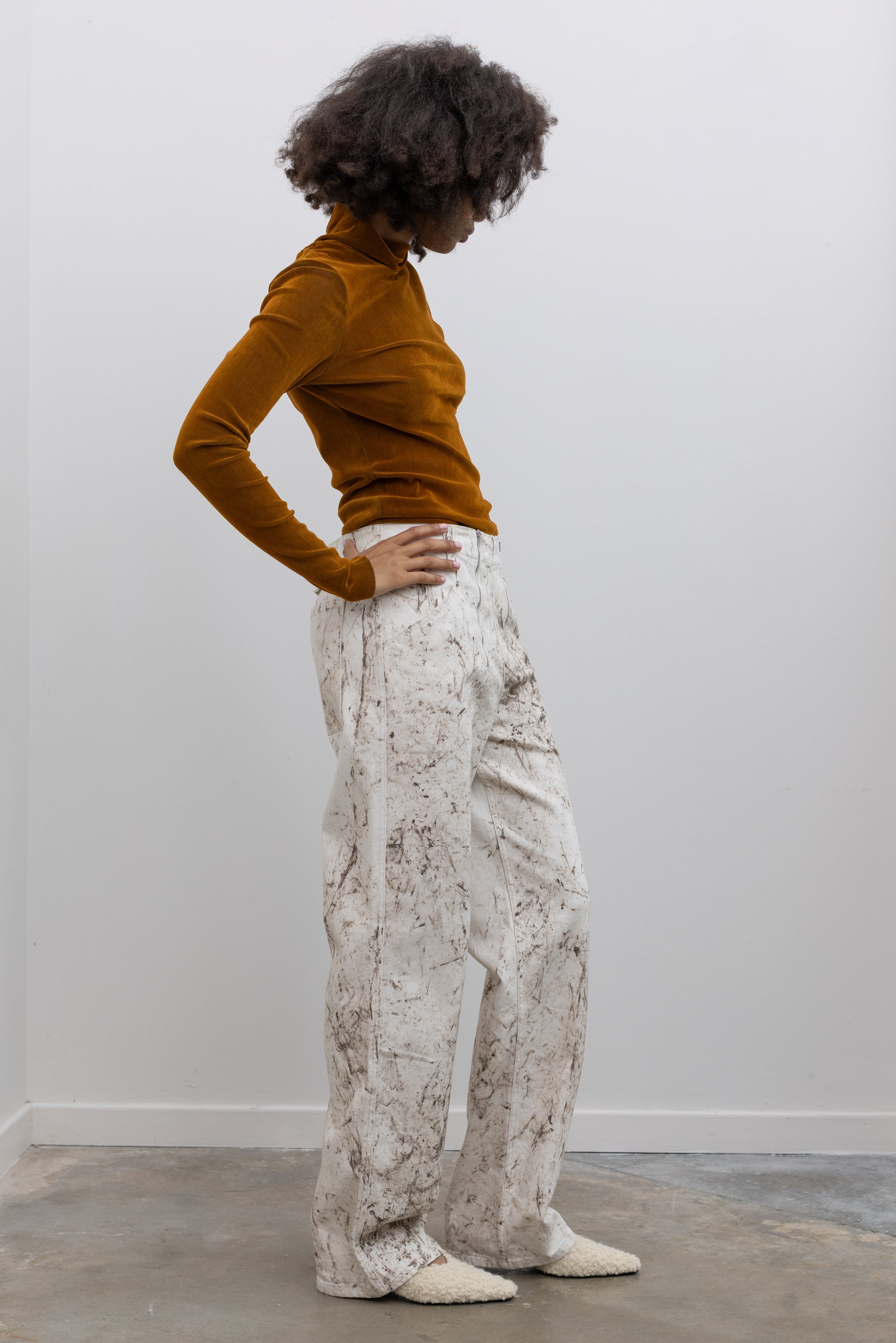 tibi utility denim pants with adjustable waist at alas eius