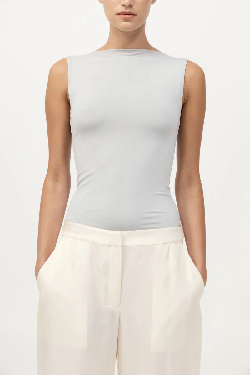 Silver Cupro Jersey Top