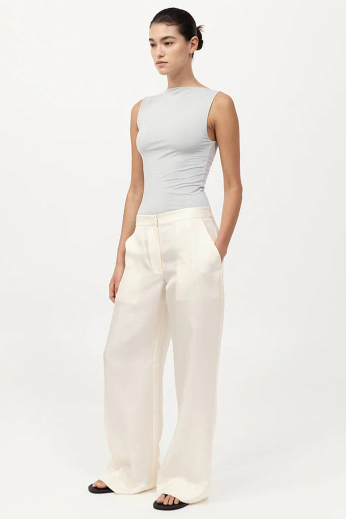 Silver Cupro Jersey Top